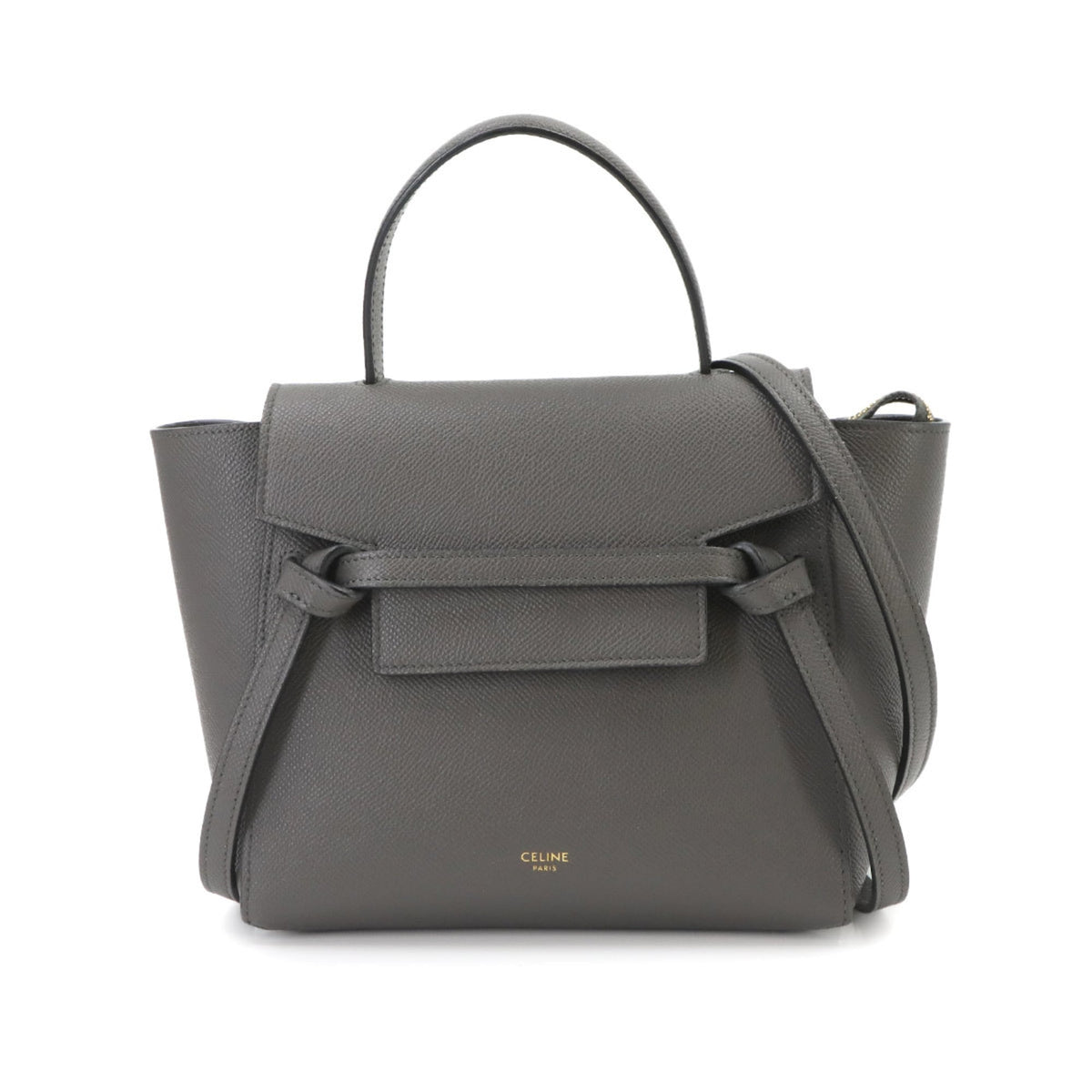 Celine Gray Leather Fanny Pack Handbag (Pre-Owned)