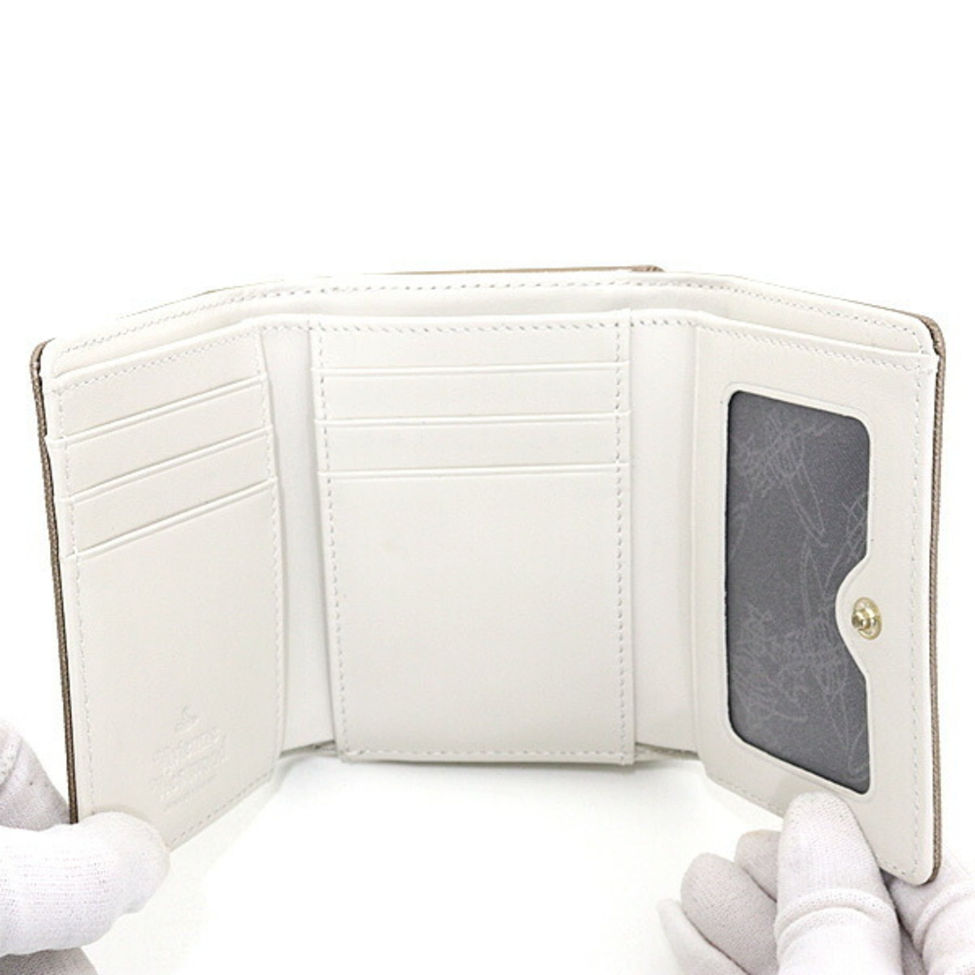 Vivienne Westwood Gold Leather Wallet (Tri-Fold) (Pre-Owned)