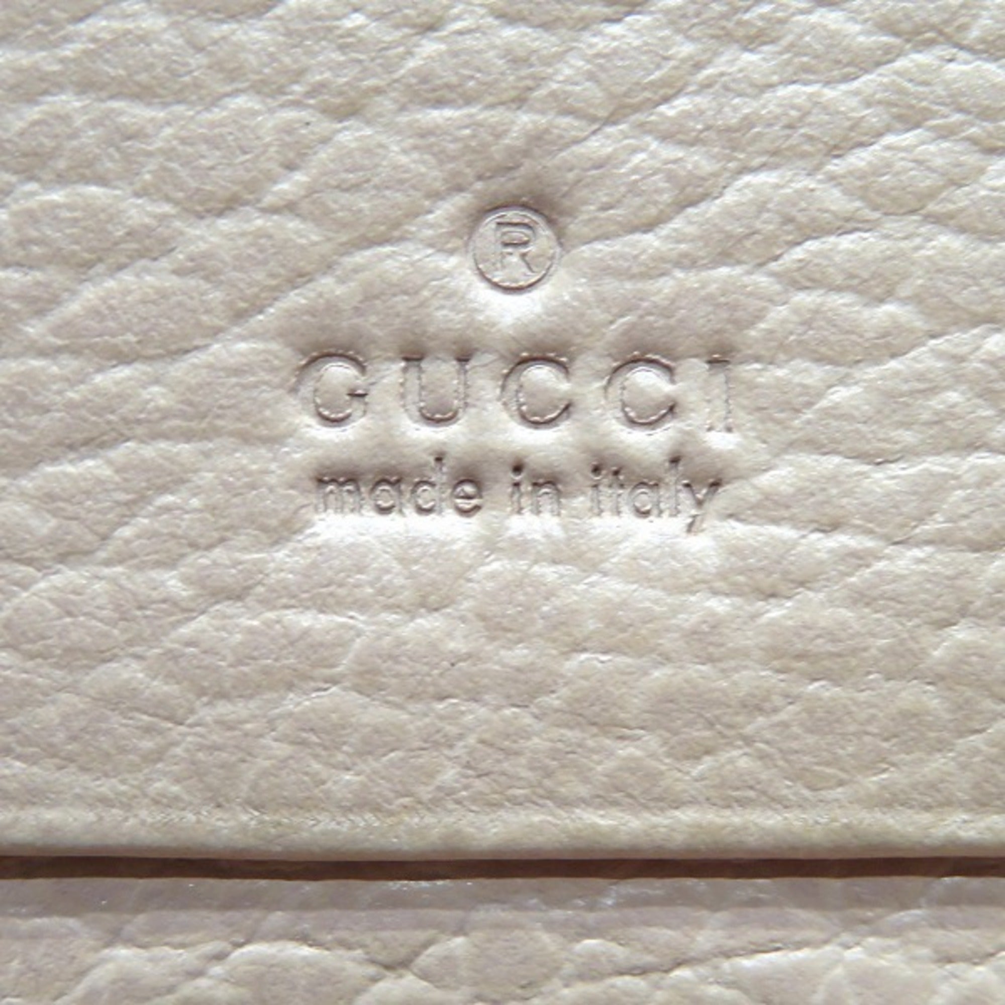 Gucci Light Gray Salmon Pink Leather Wallet (Bi-Fold) (Pre-Owned)