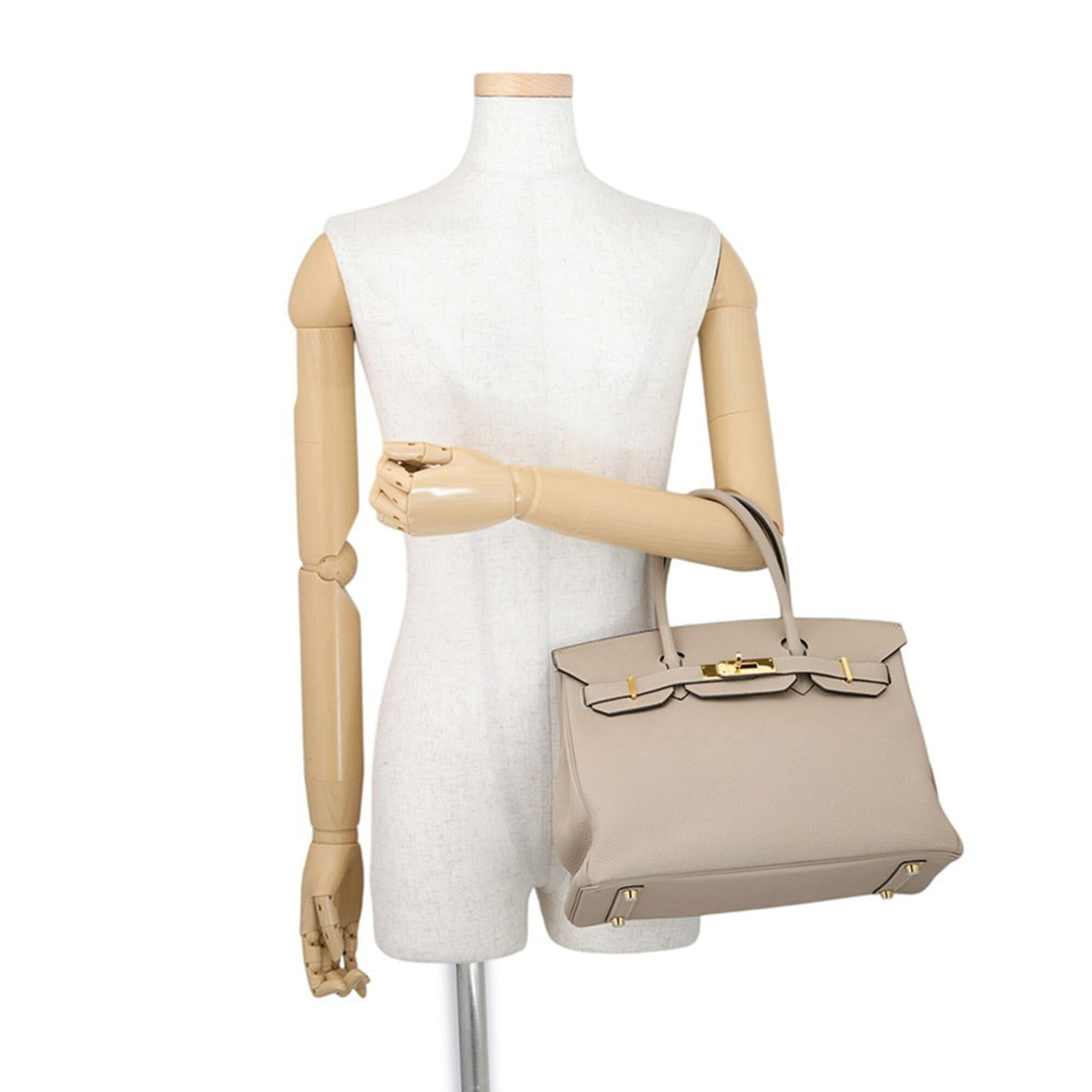 Hermes Gris Tourterelle Togo Leather Handbag (Pre-Owned)