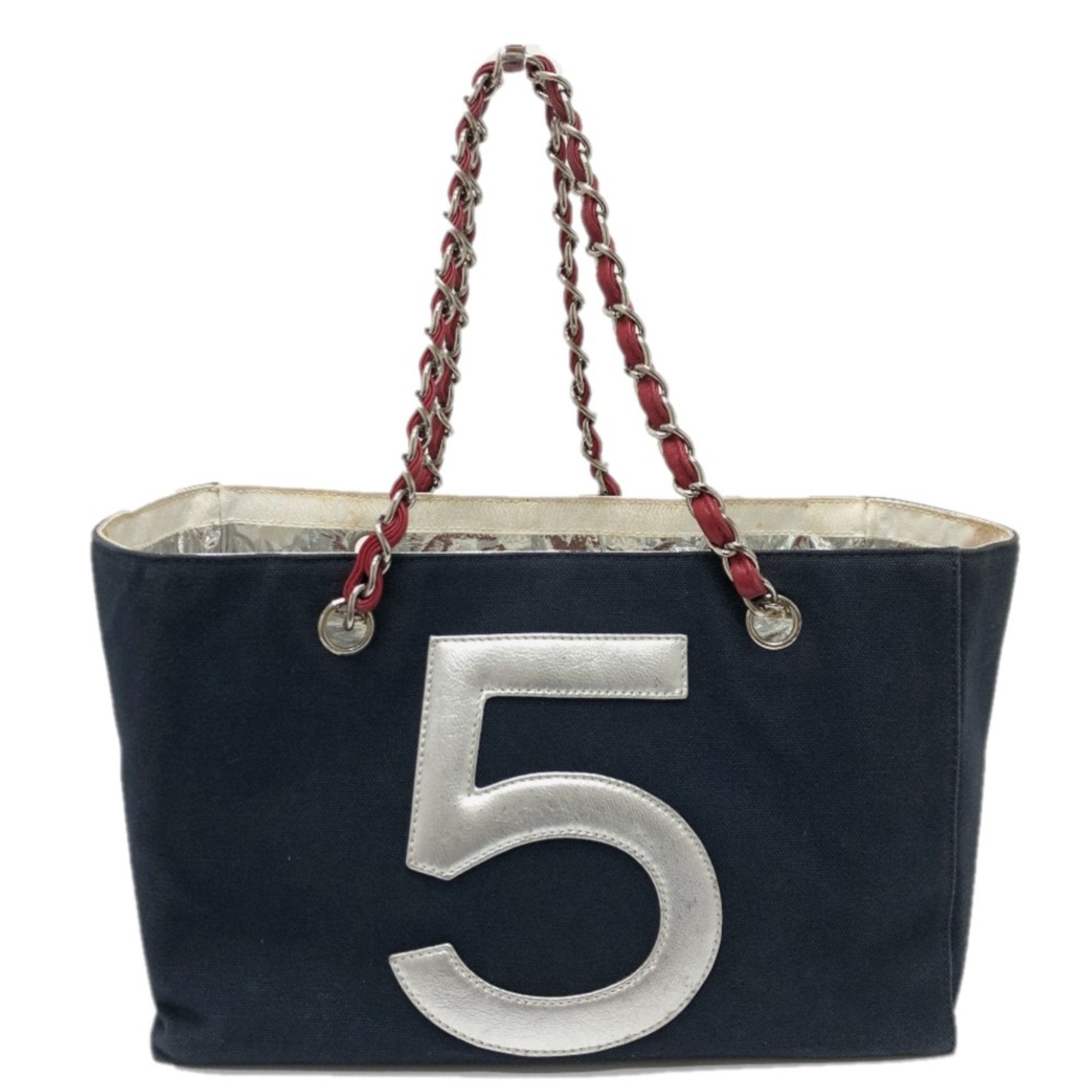 Chanel Navy Cloth Tote Bag (Pre-Owned)