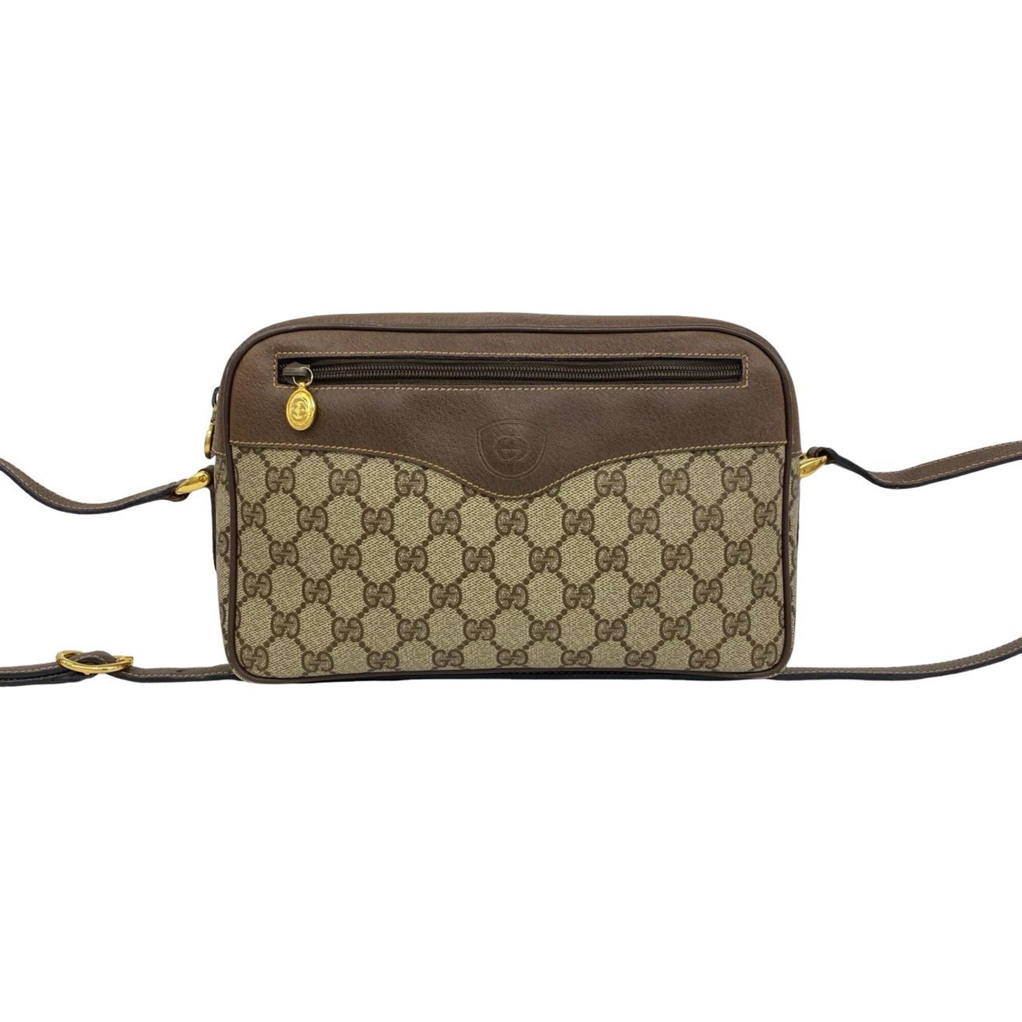 Gucci Brown Leather Pvc Pochette Shoulder Bag (Pre-Owned)