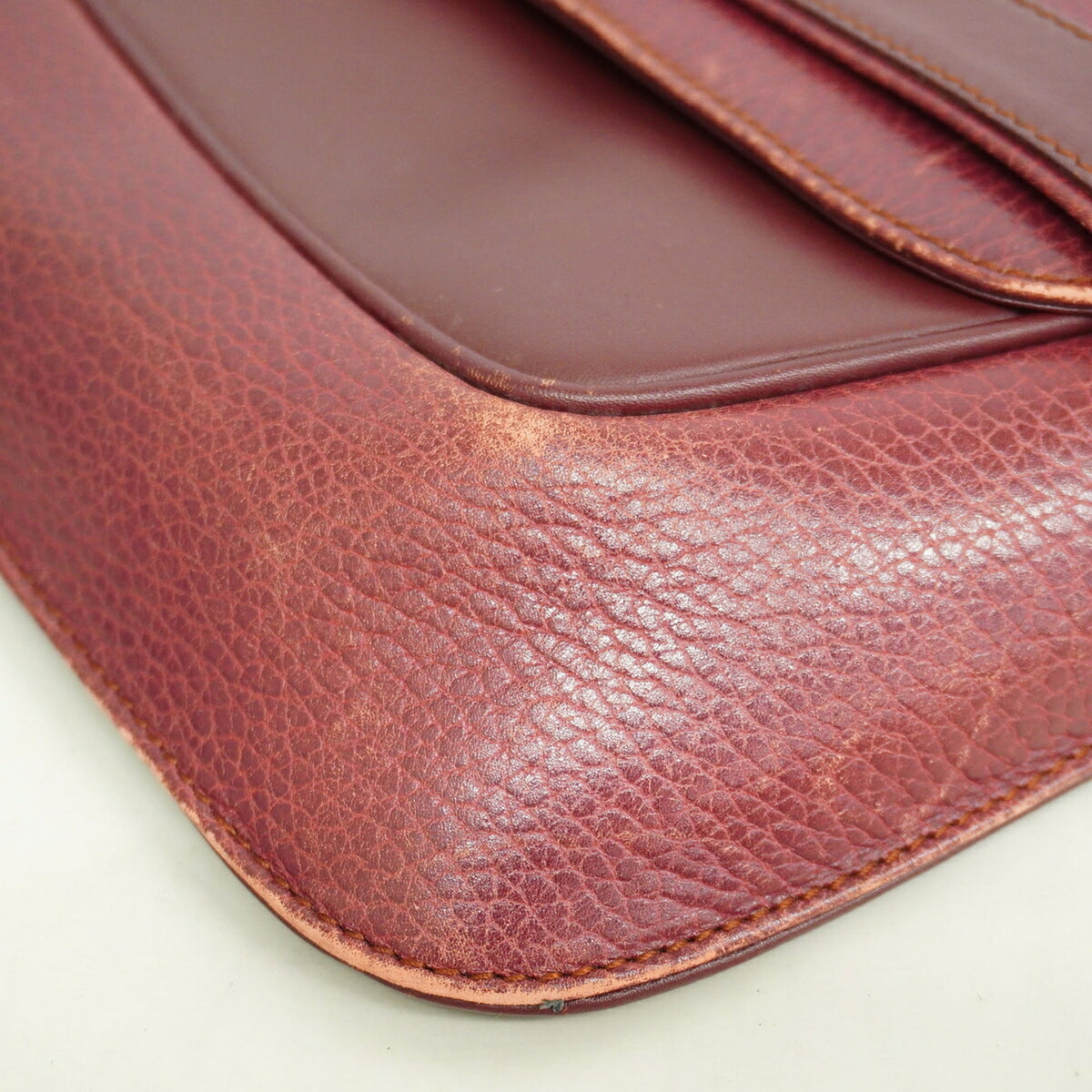 Cartier Bordeaux Leather Clutch Bag (Pre-Owned)