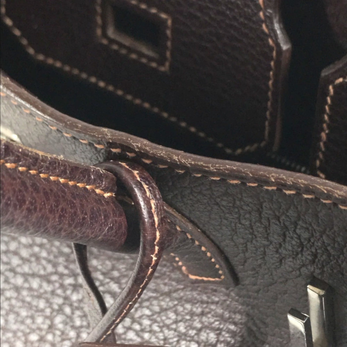 Hermes Brown Havane Fjord Leather Handbag Tote Bag (Pre-Owned)