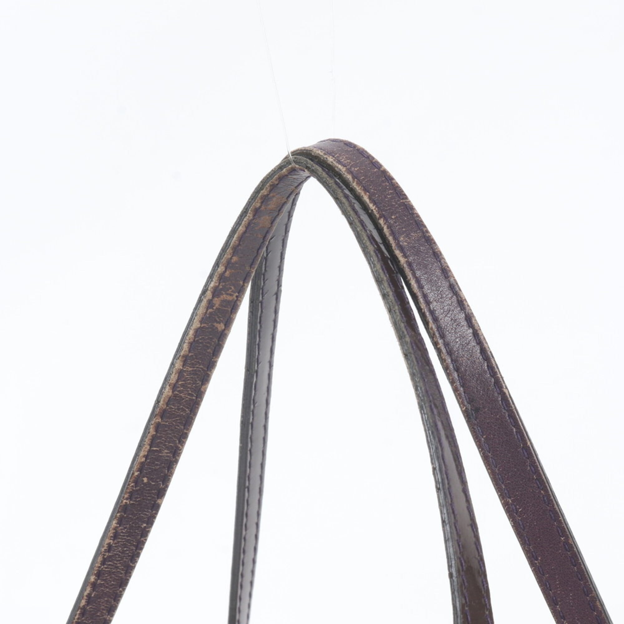 Gucci Brown Leather Canvas Handbag Shoulder Bag Tote Bag (Pre-Owned)