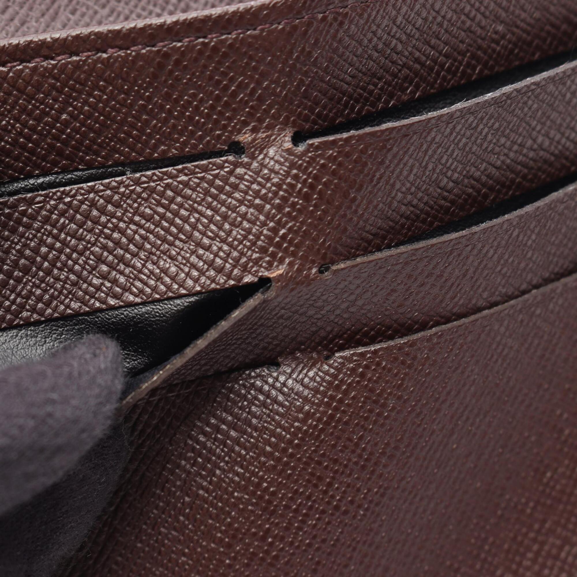 Louis Vuitton Brown Leather Pvc Long Wallet (Tri-Fold) (Pre-Owned)
