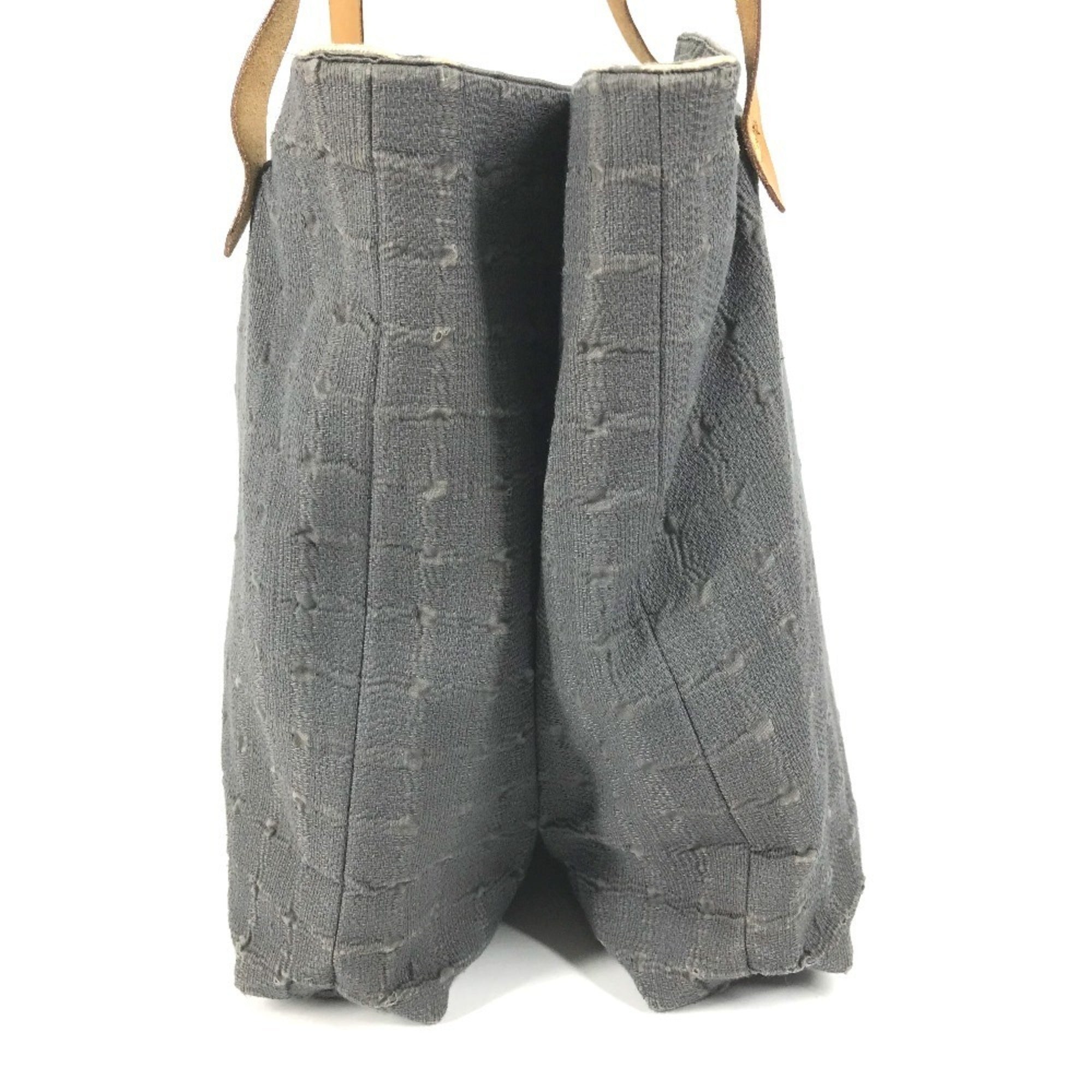 Hermes Ahmedabad Gray Cotton Shoulder Bag Tote Bag (Pre-Owned)