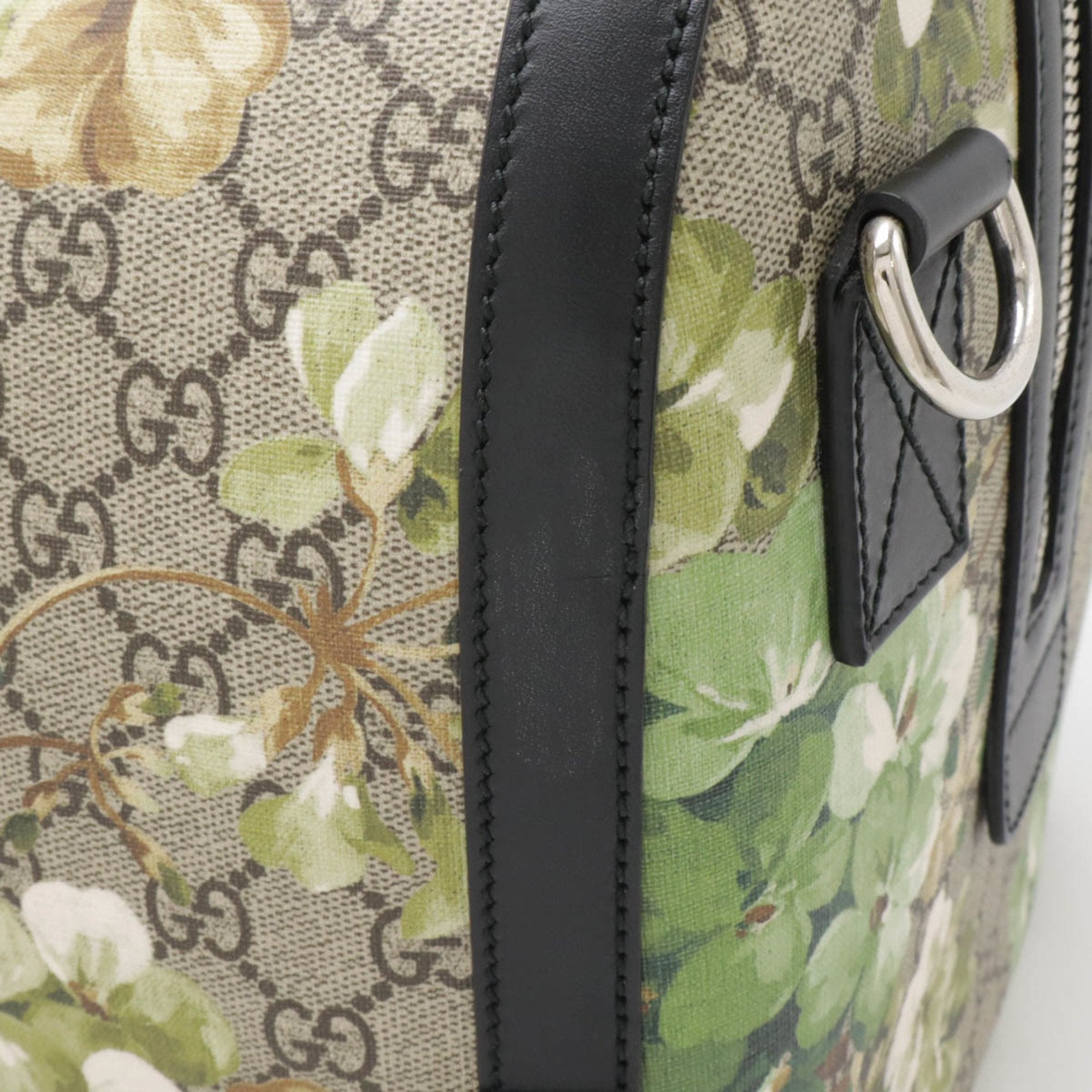 Gucci Beige Black Green Multi-Color Pvc Leather Boston Bag Shoulder Bag (Pre-Owned)