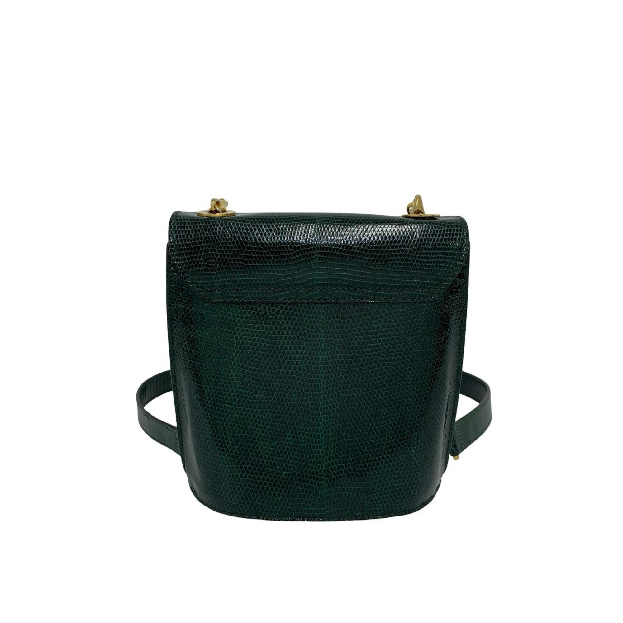 Celine Green Leather Pochette Shoulder Bag (Pre-Owned)