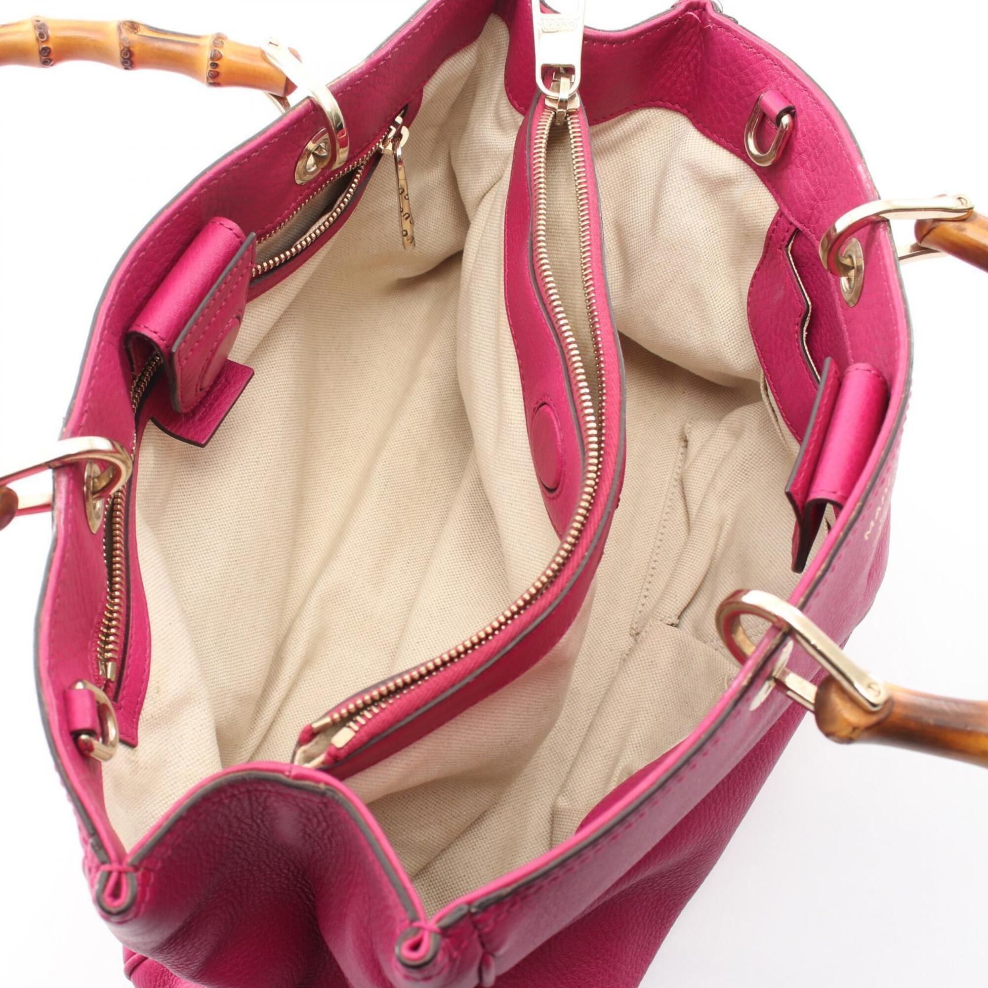 Gucci Pink Leather Handbag Tote Bag (Pre-Owned)