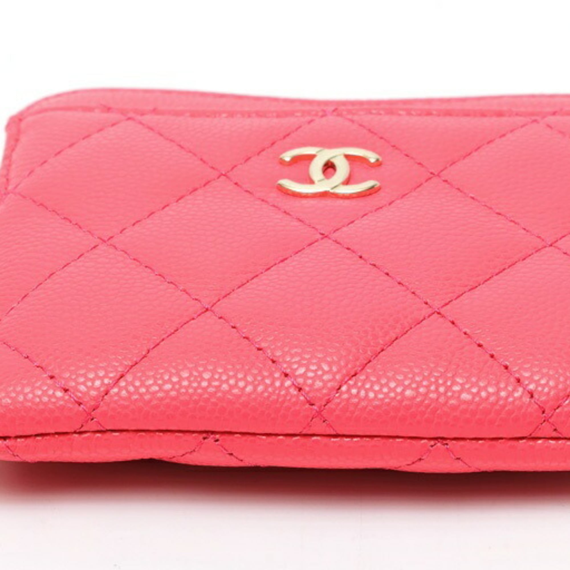Chanel Matelasse Pink Grained Calfskin Coin Purse/Coin Case (Pre-Owned)