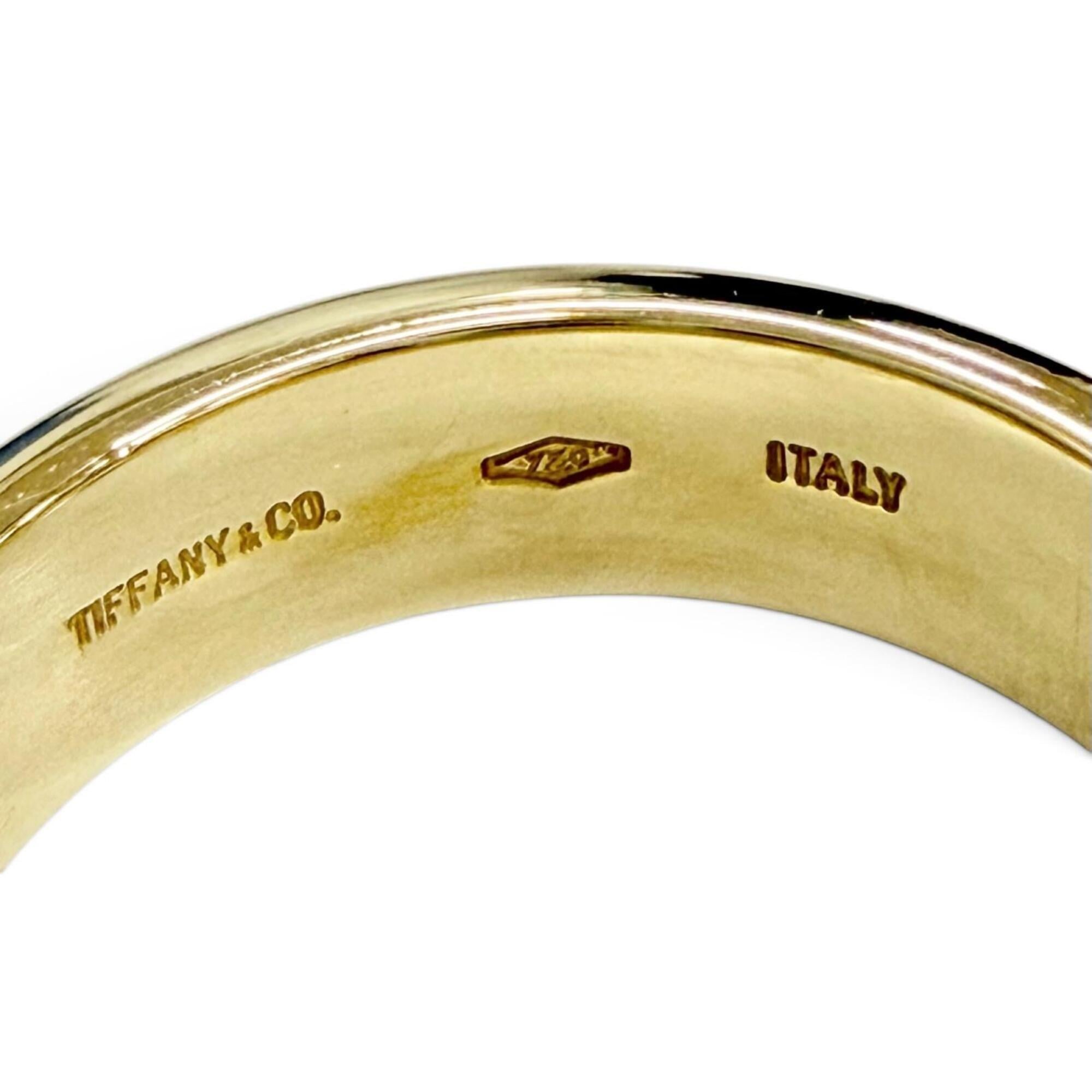 Tiffany White Gold Yellow Gold Yellow Gold (18K) White Gold (18K) Band Ring (Pre-Owned)