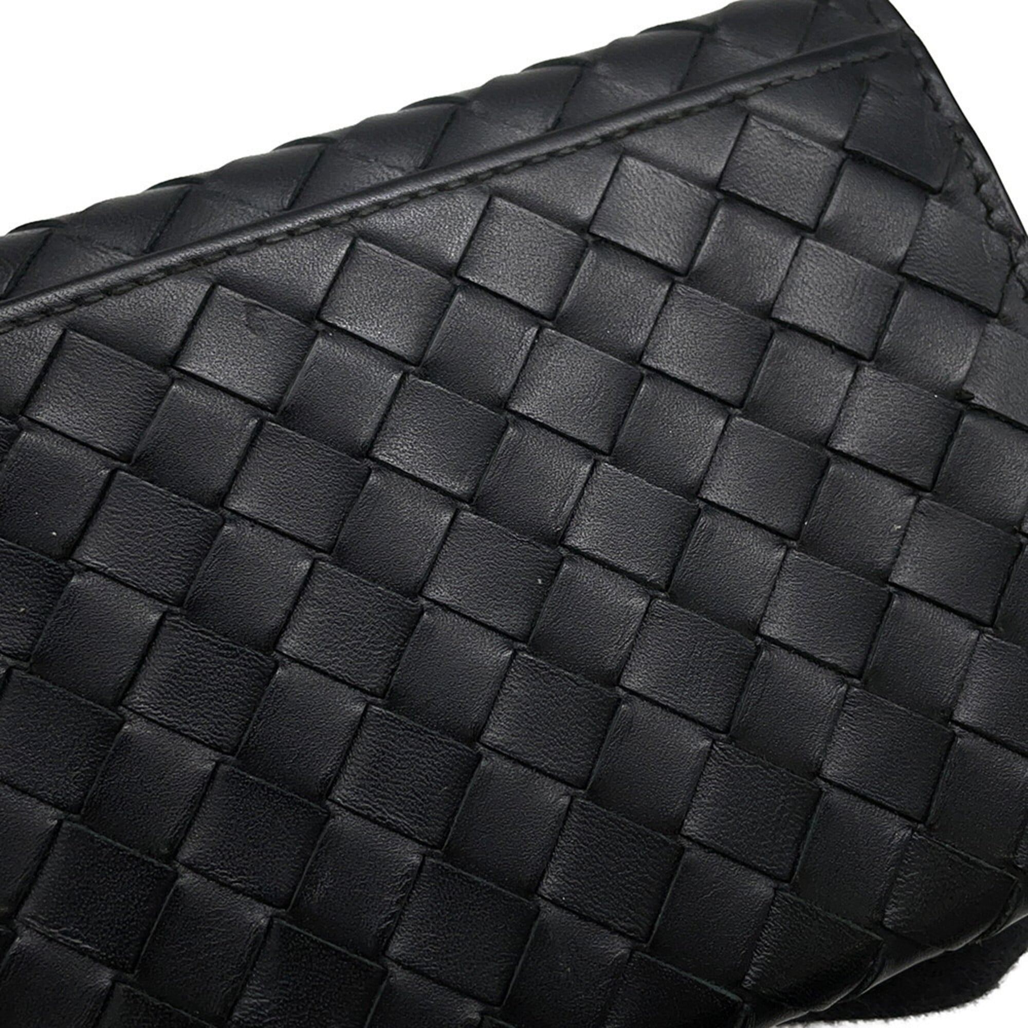 Bottega Veneta Black Leather Long Wallet (Bi-Fold) (Pre-Owned)