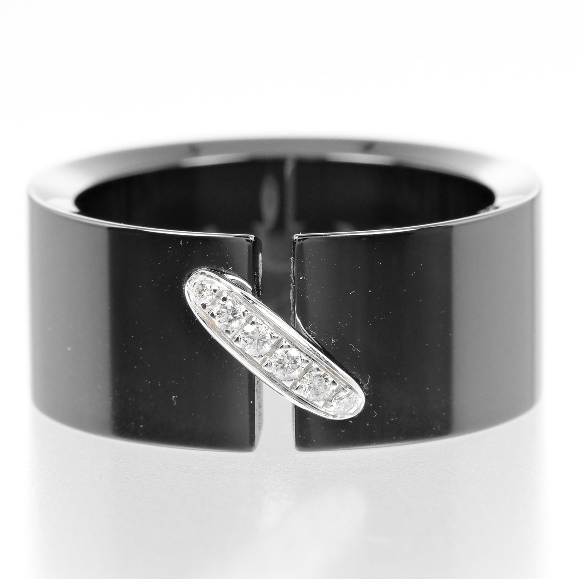 Chaumet Black White Gold Ceramic White Gold (18K) Band Ring (Pre-Owned)