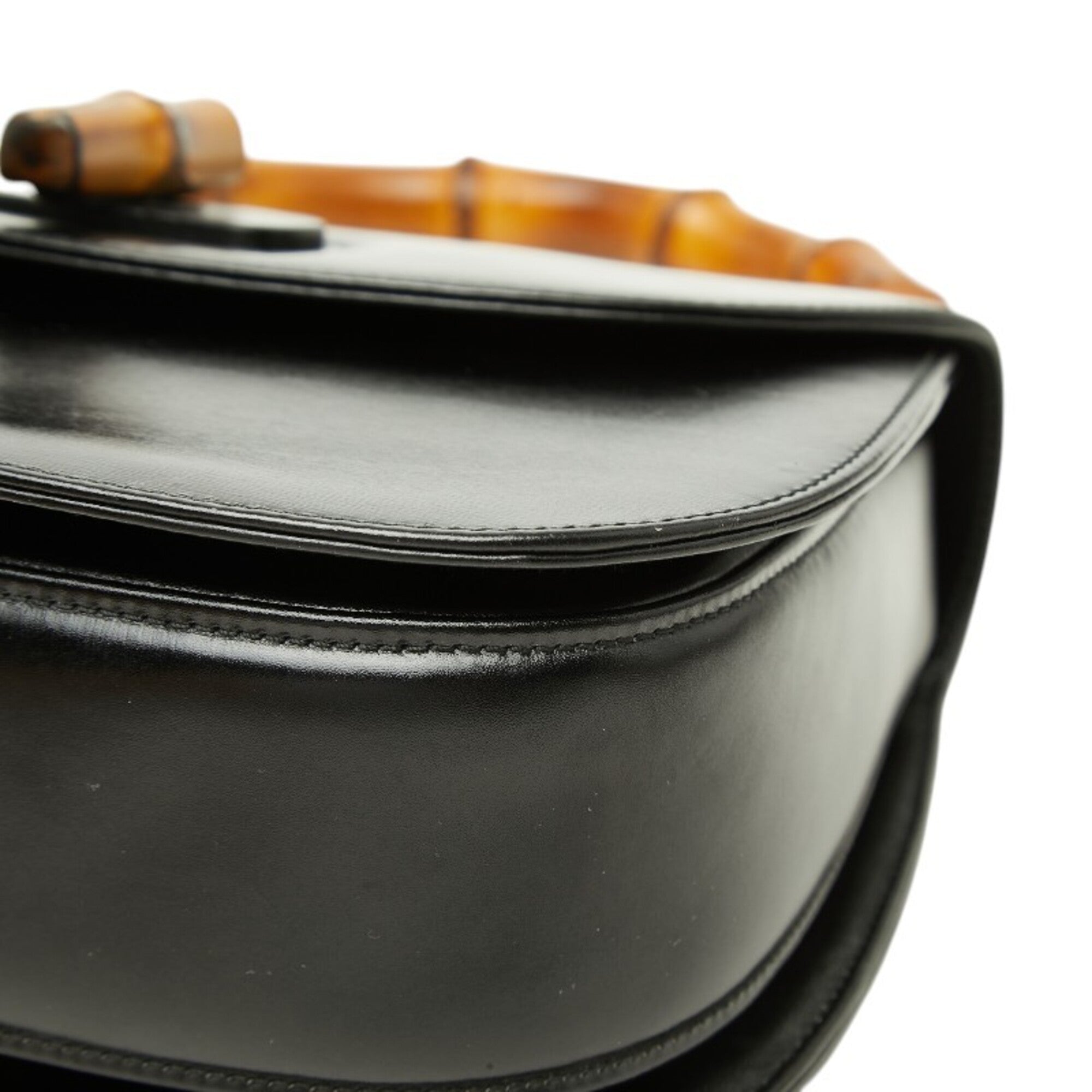 Gucci Black Leather Handbag Shoulder Bag (Pre-Owned)