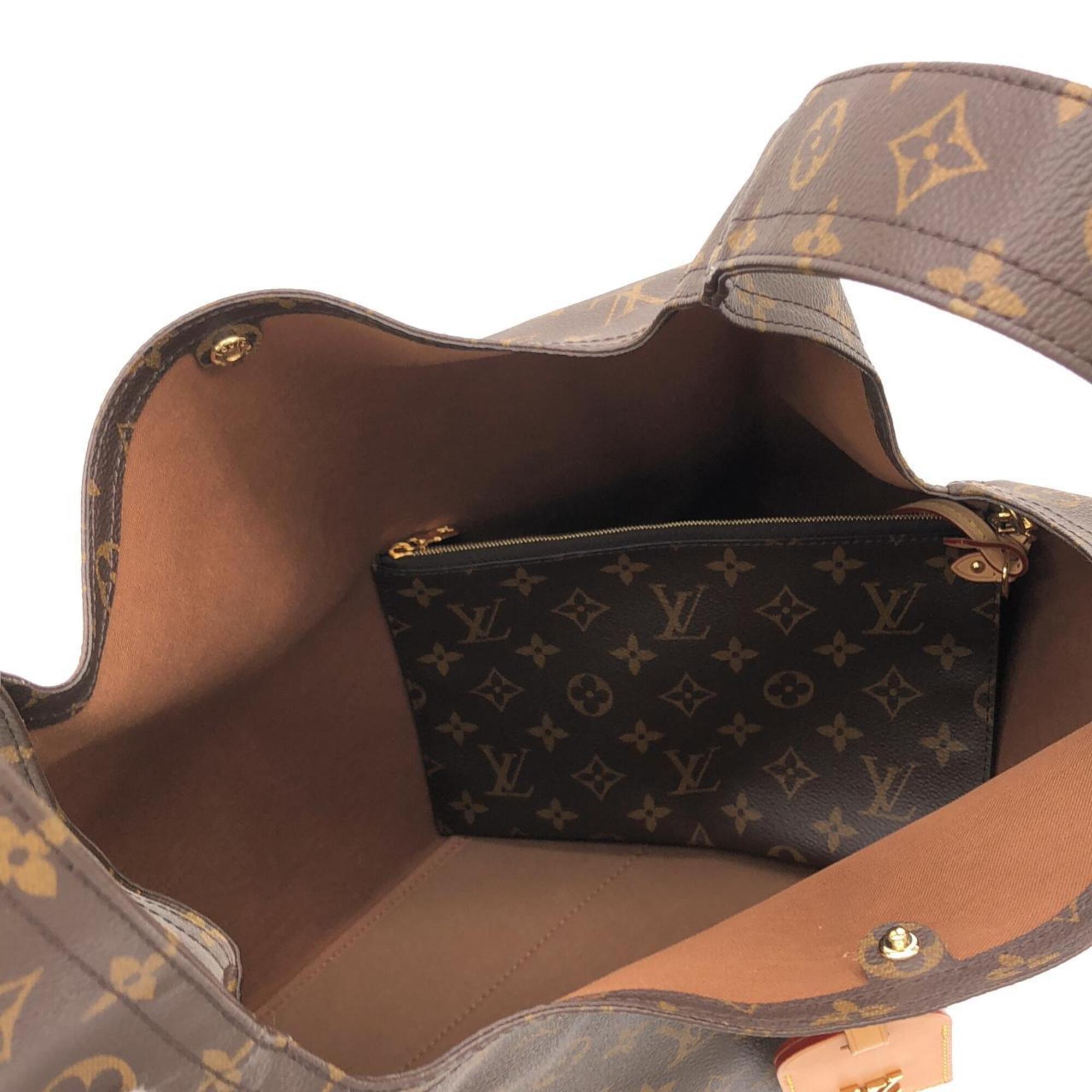 Louis Vuitton Marron Coated Canvas Handbag Pouch (Pre-Owned)