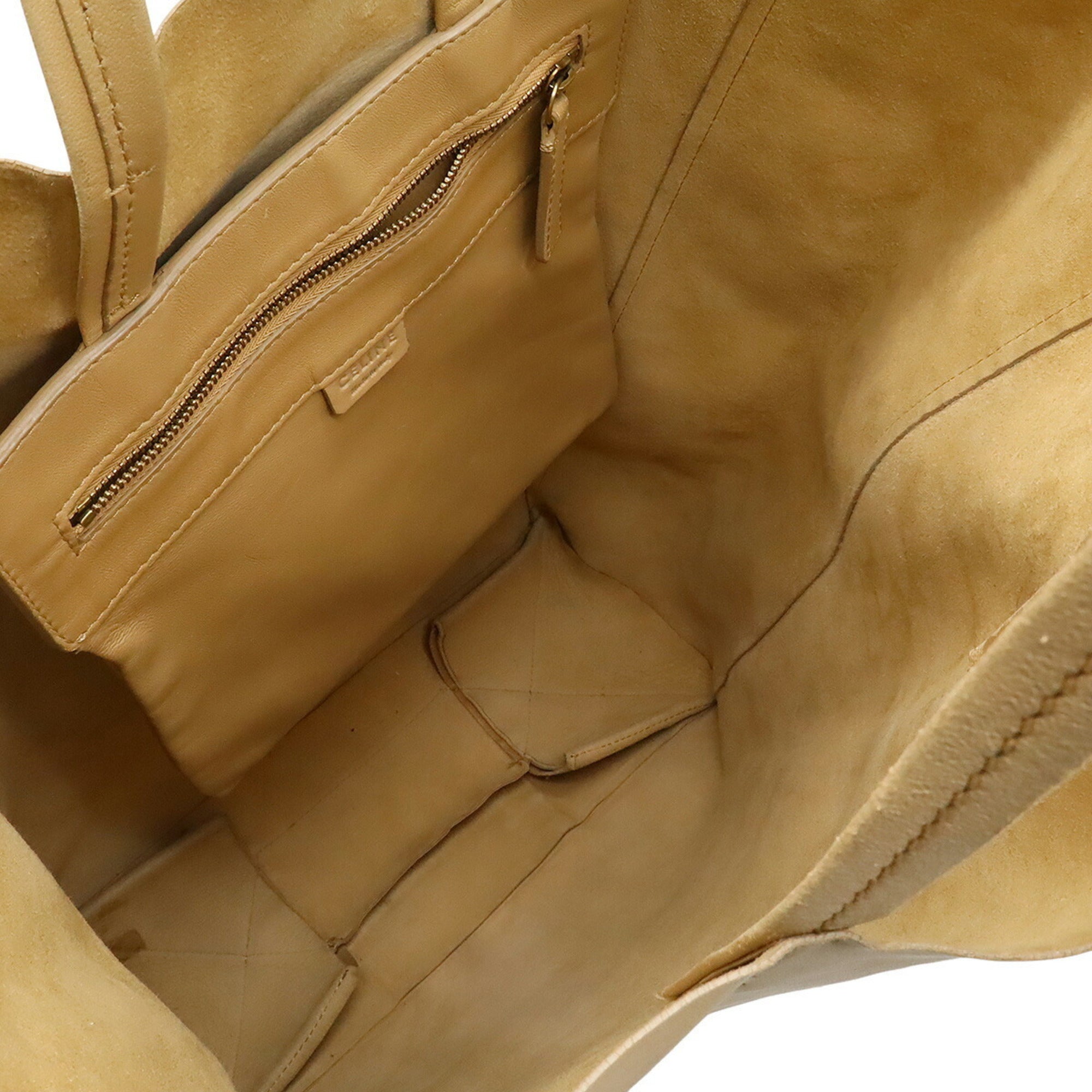 Celine Beige Leather Shoulder Bag Tote Bag (Pre-Owned)