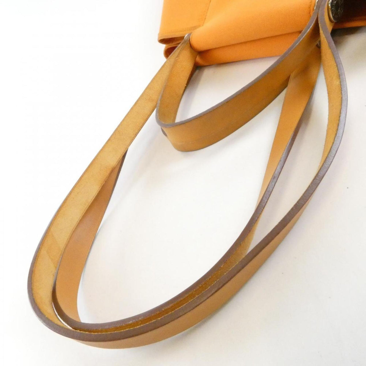 Hermes Orange Toile Officier Handbag (Pre-Owned)