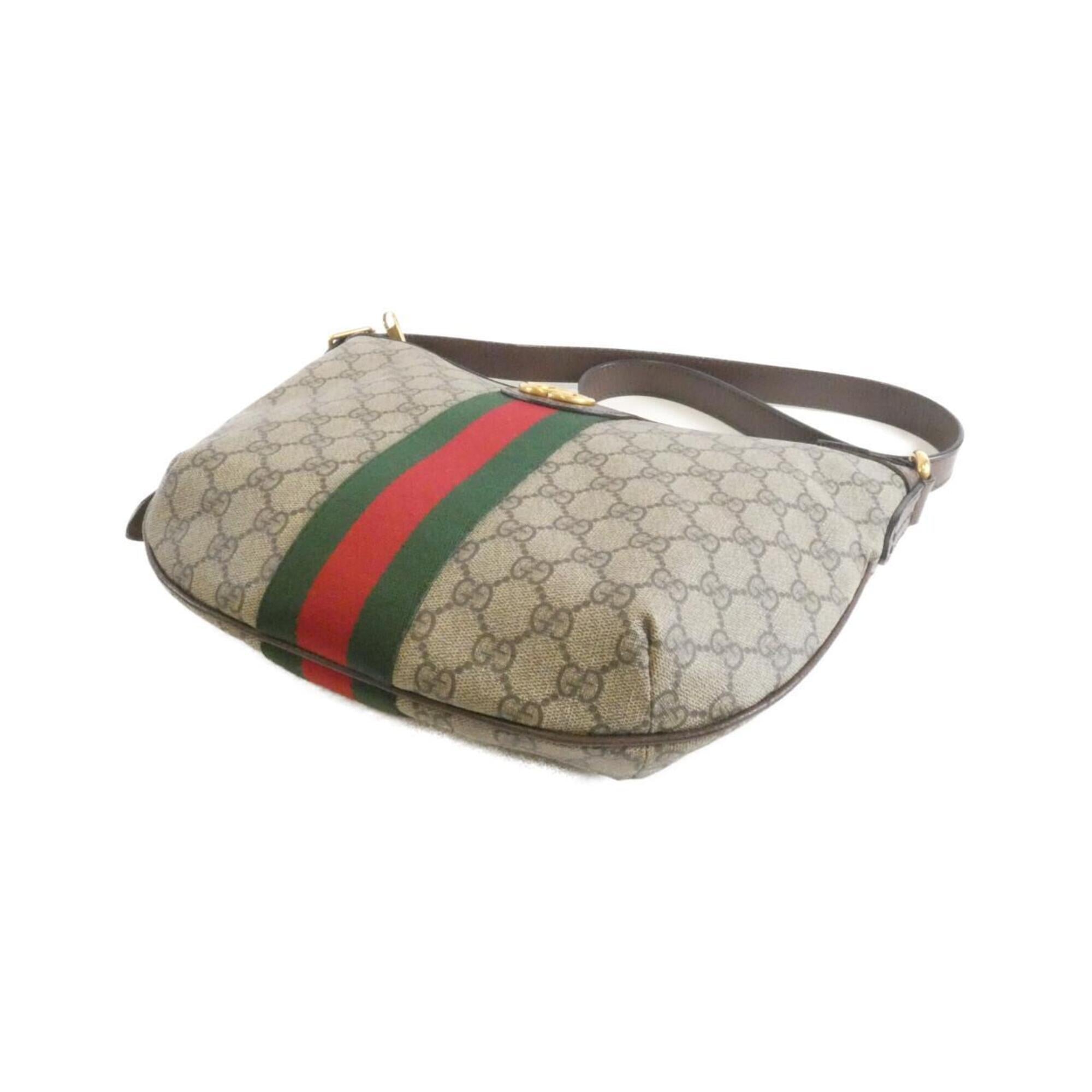 Gucci Beige Brown Gg Supreme Shoulder Bag (Pre-Owned)