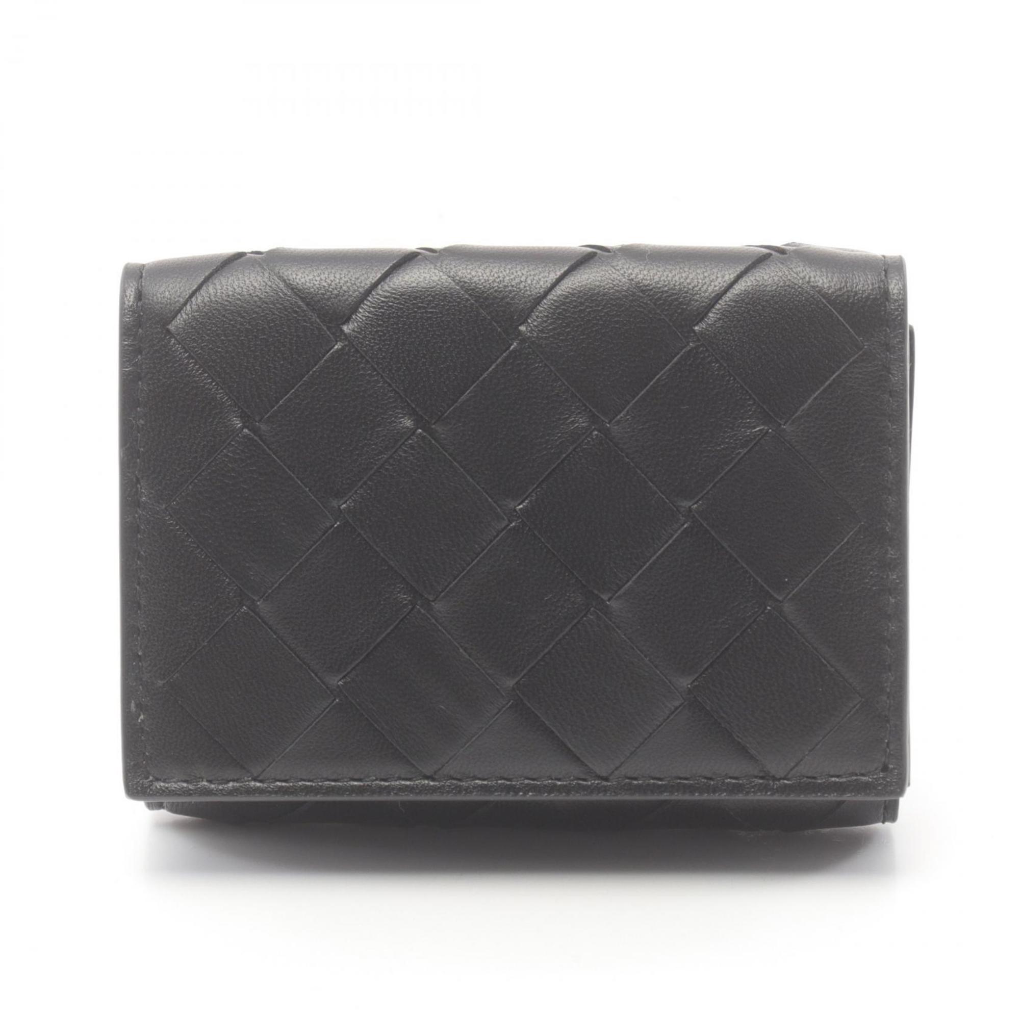 Bottega Veneta Intrecciato Black Leather Wallet (Tri-Fold)