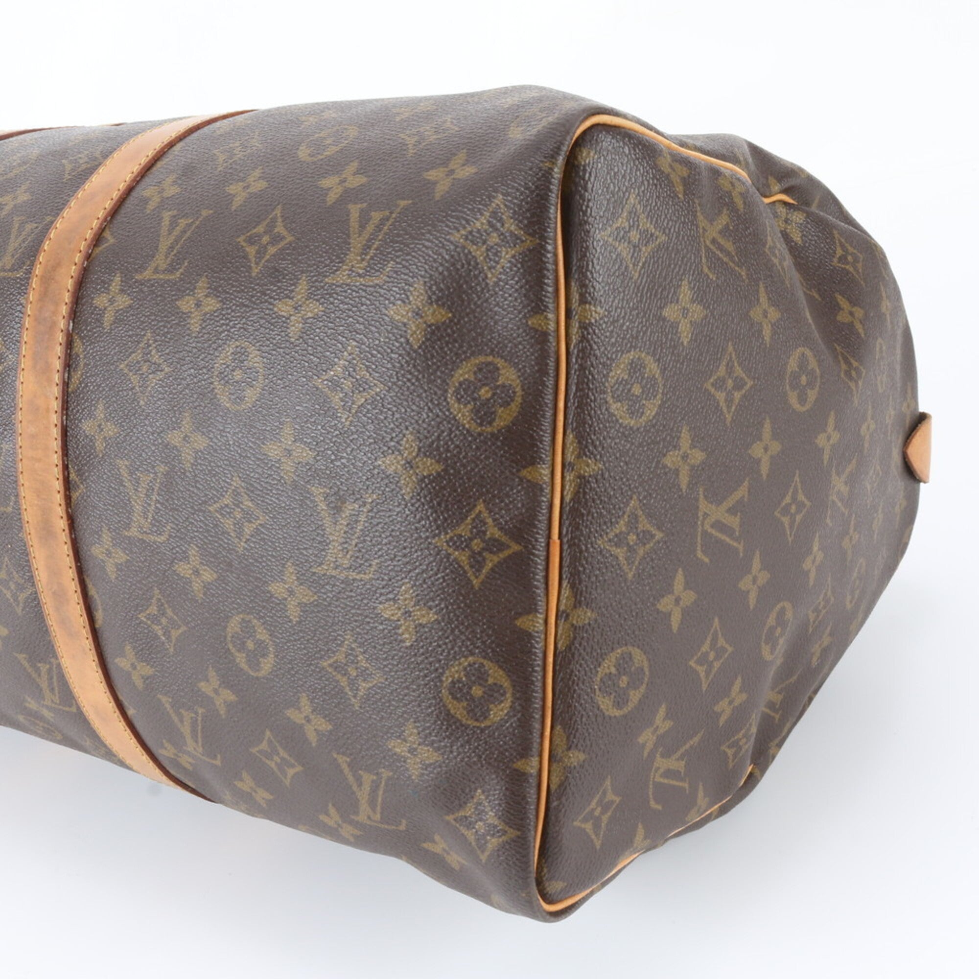 Louis Vuitton Brown Leather Coated Canvas Boston Bag Tote Bag (Pre-Owned)