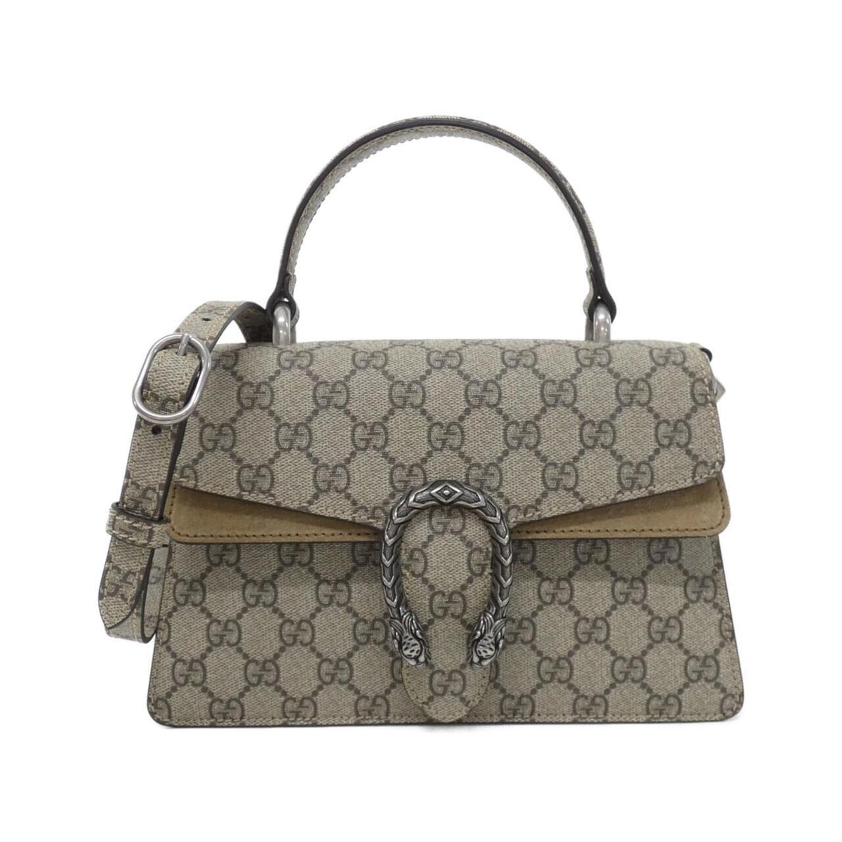 Gucci Beige Gg Canvas Handbag (Pre-Owned)