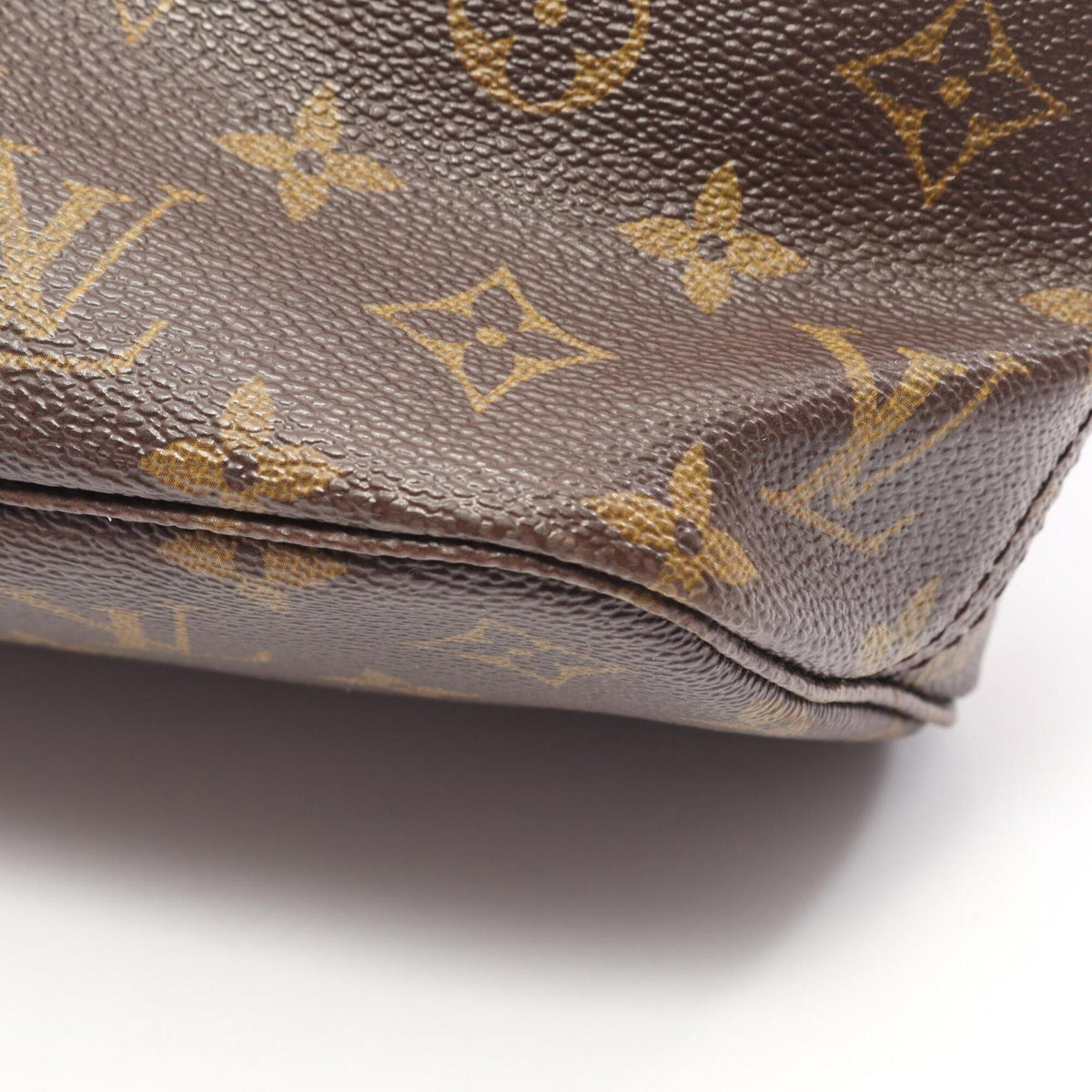 Louis Vuitton Brown Pvc Coated Canvas Leather Handbag Tote Bag (Pre-Owned)