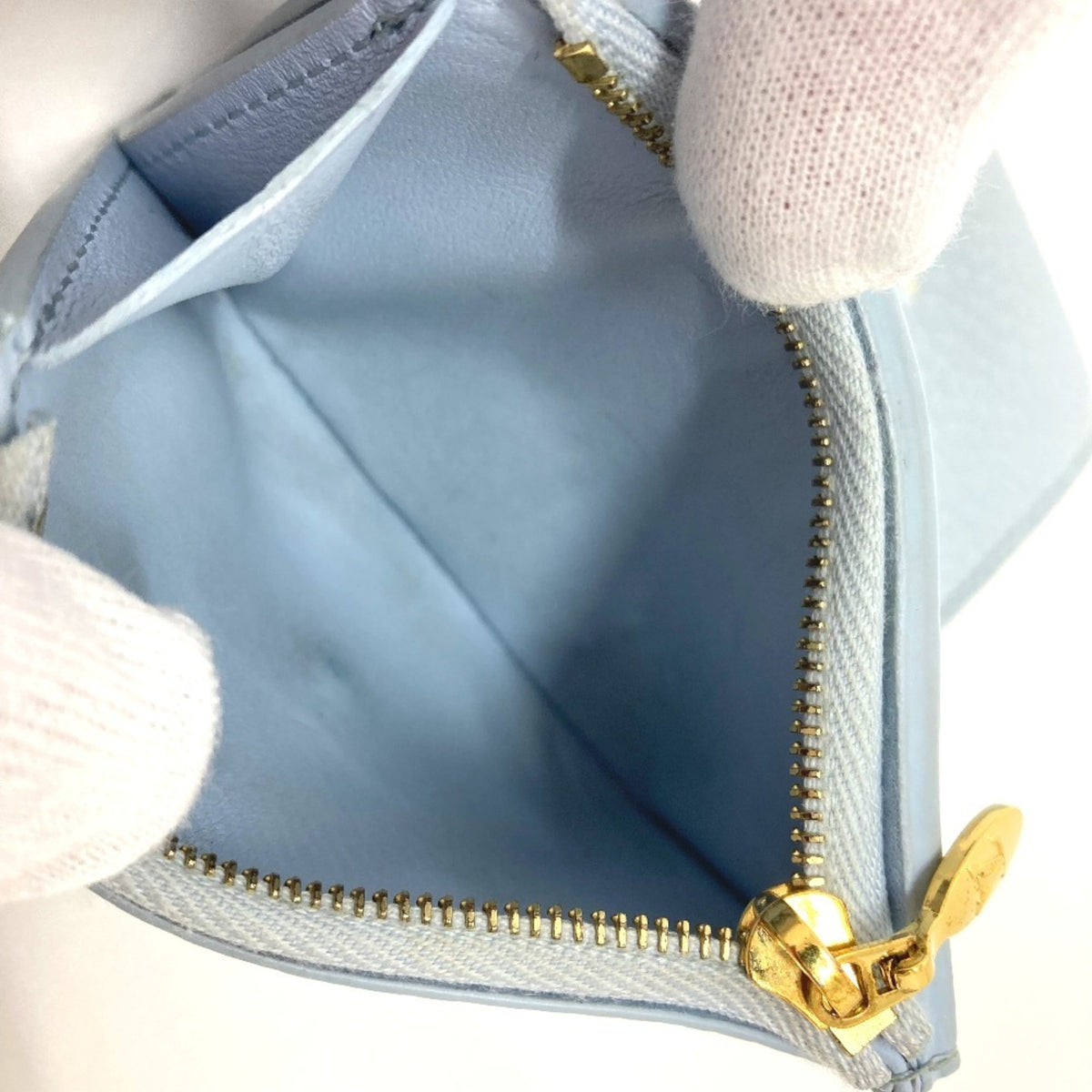 Louis Vuitton Blue Leather Wallet (Tri-Fold) (Pre-Owned)