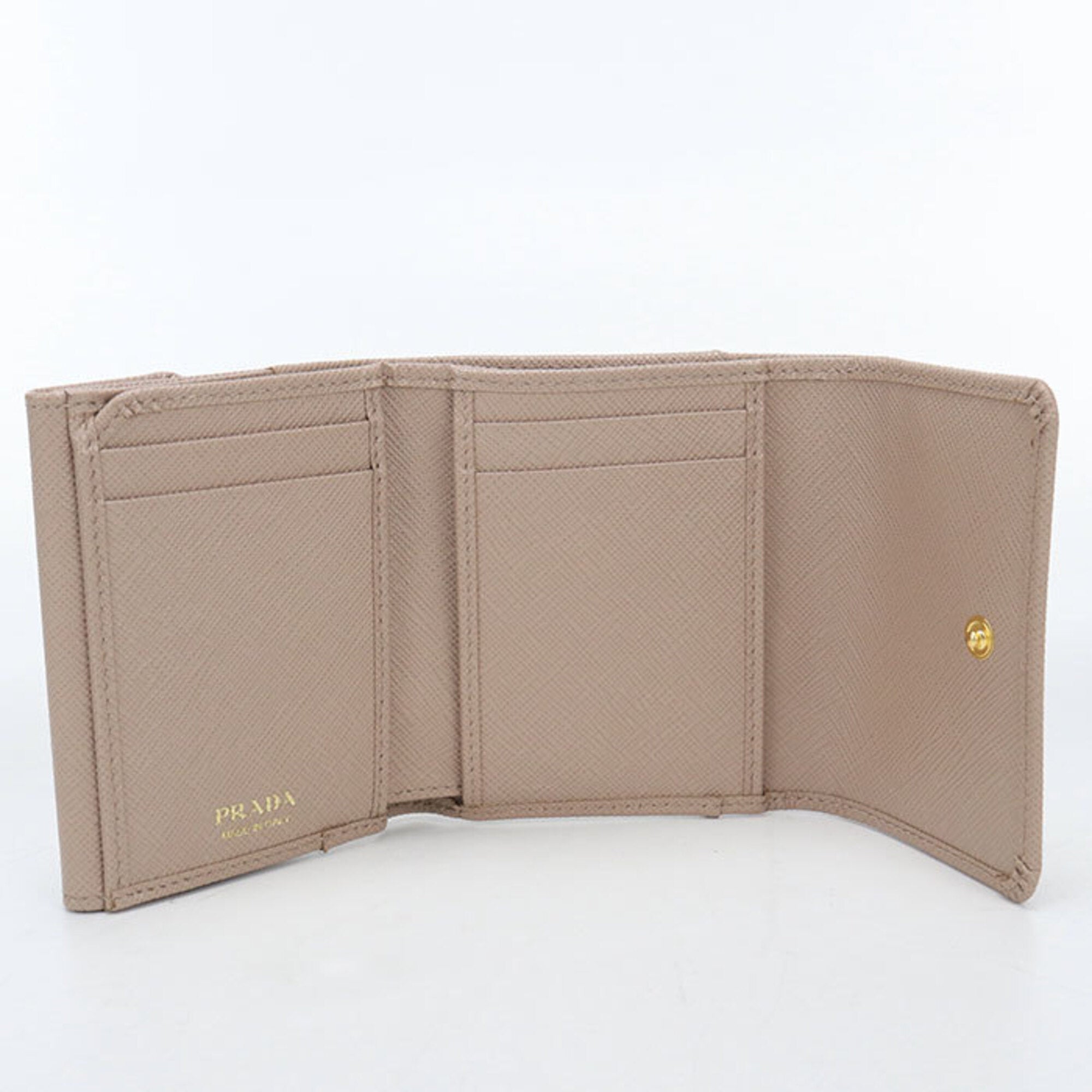 Prada Beige Leather Wallet (Tri-Fold) (Pre-Owned)