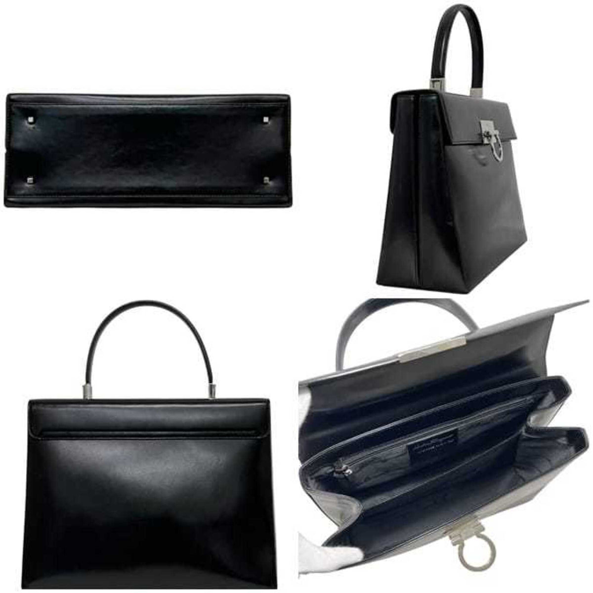 Salvatore Ferragamo Black Leather Handbag (Pre-Owned)
