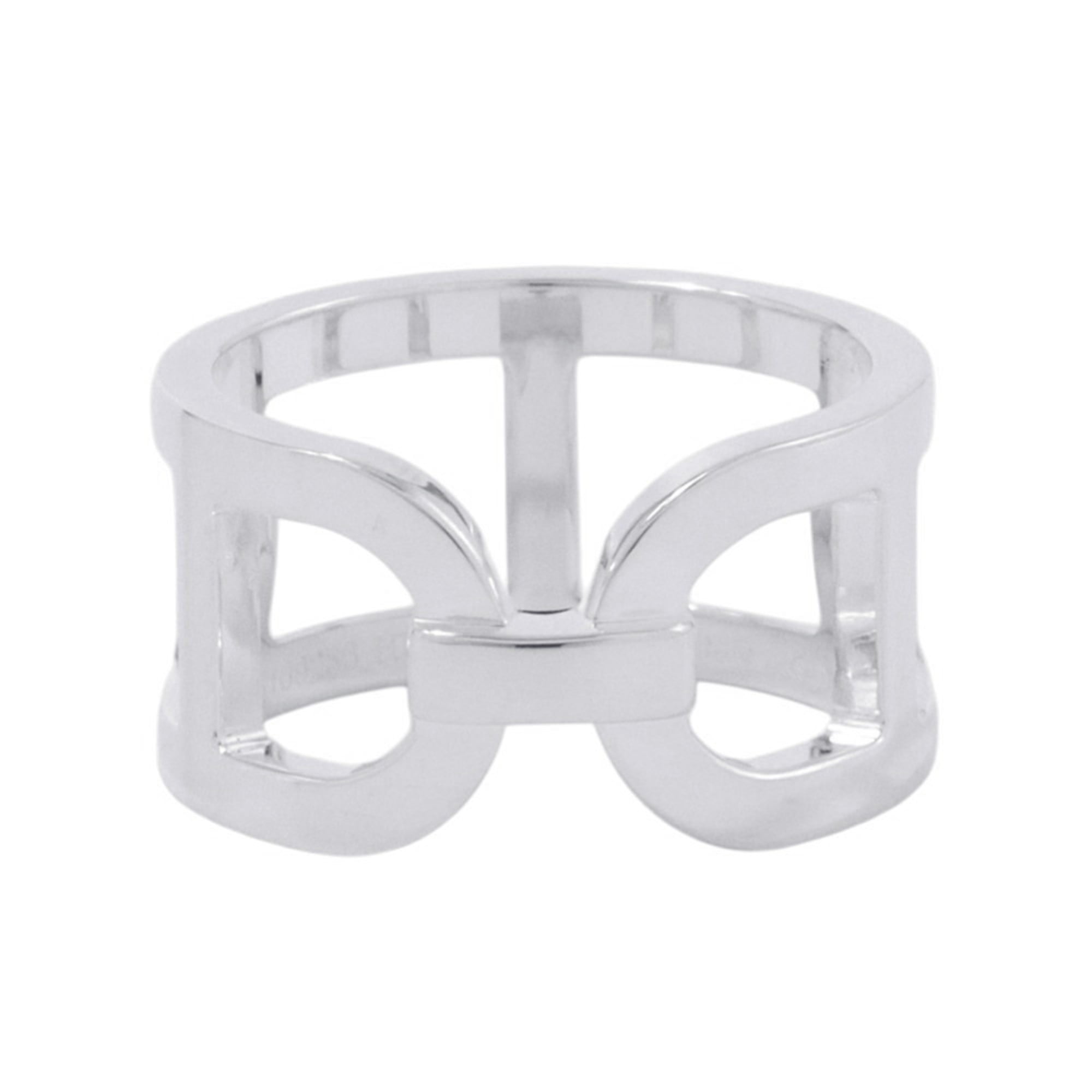 Hermes Silver 925 Band Ring (Pre-Owned)