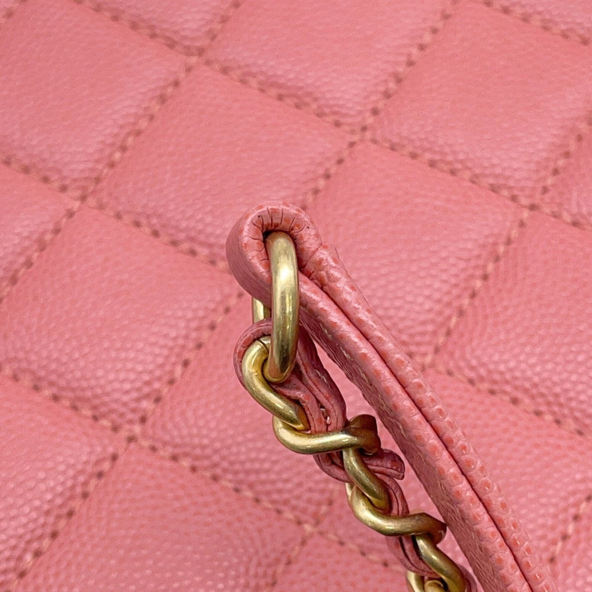 Chanel Pink Grained Calfskin Handbag Shoulder Bag Vanity Bag (Pre-Owned)