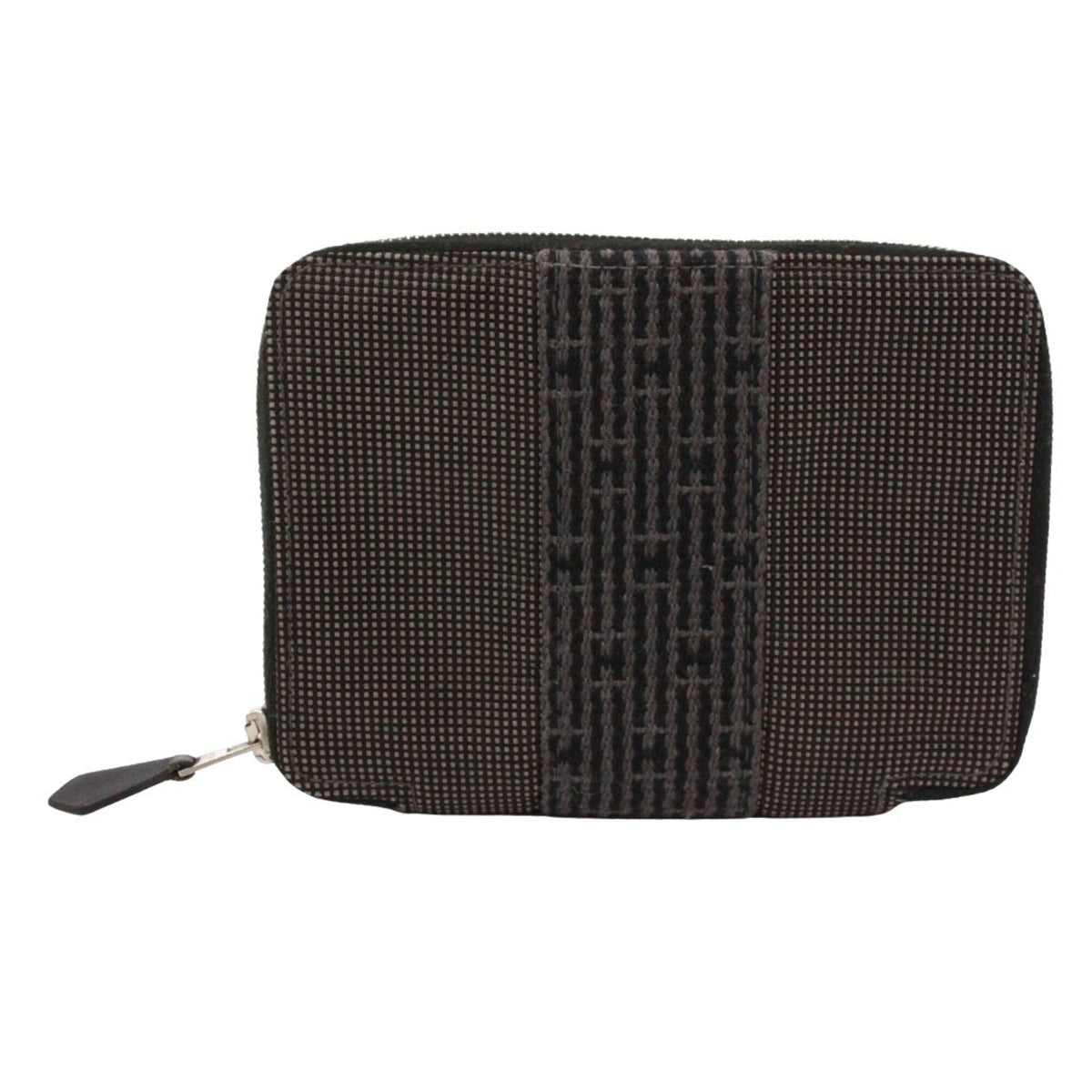 Hermes Black Gray Nylon Canvas Wallet (Bi-Fold) (Pre-Owned)