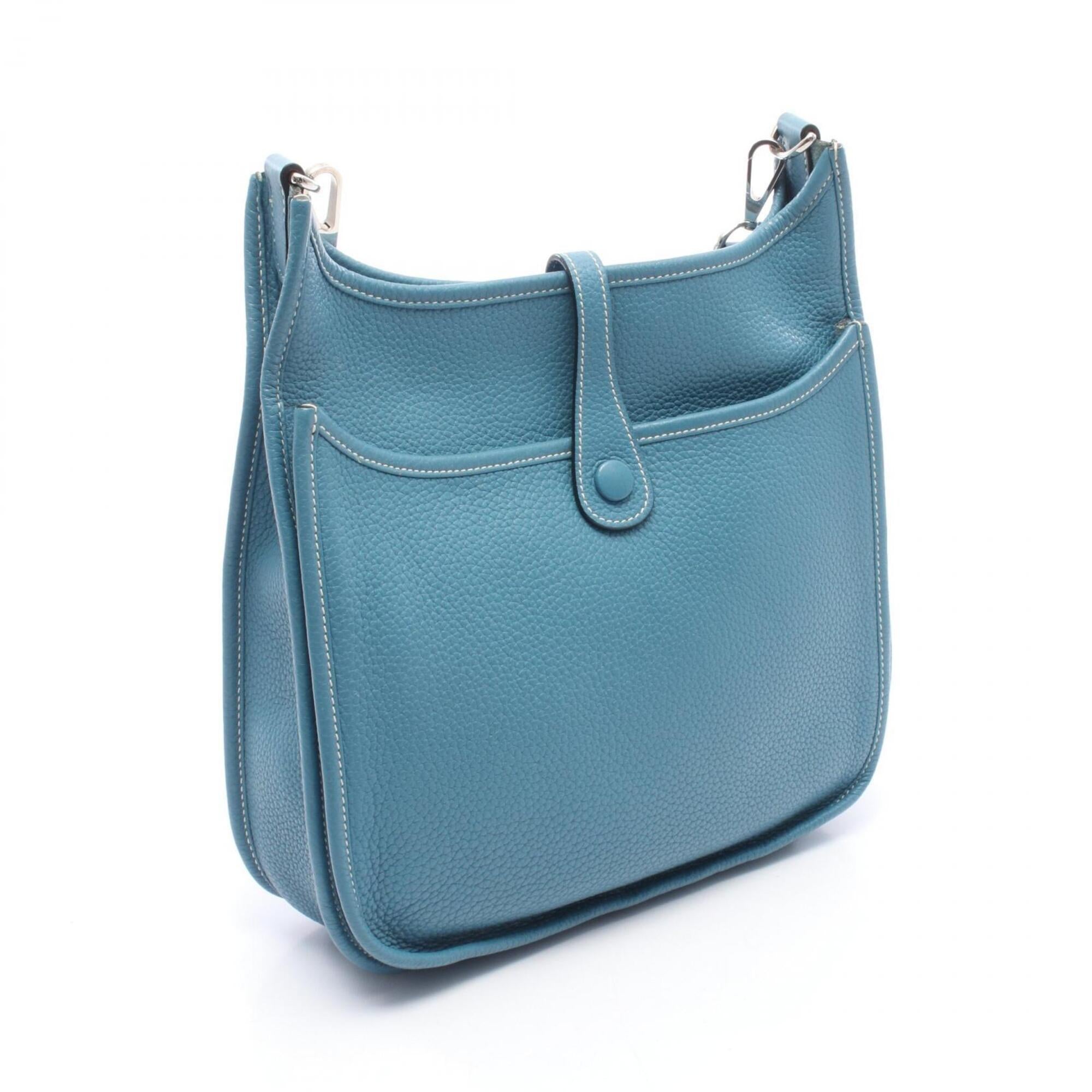 Hermes Blue Blue Jean Taurillon Clemence Leather Shoulder Bag (Pre-Owned)