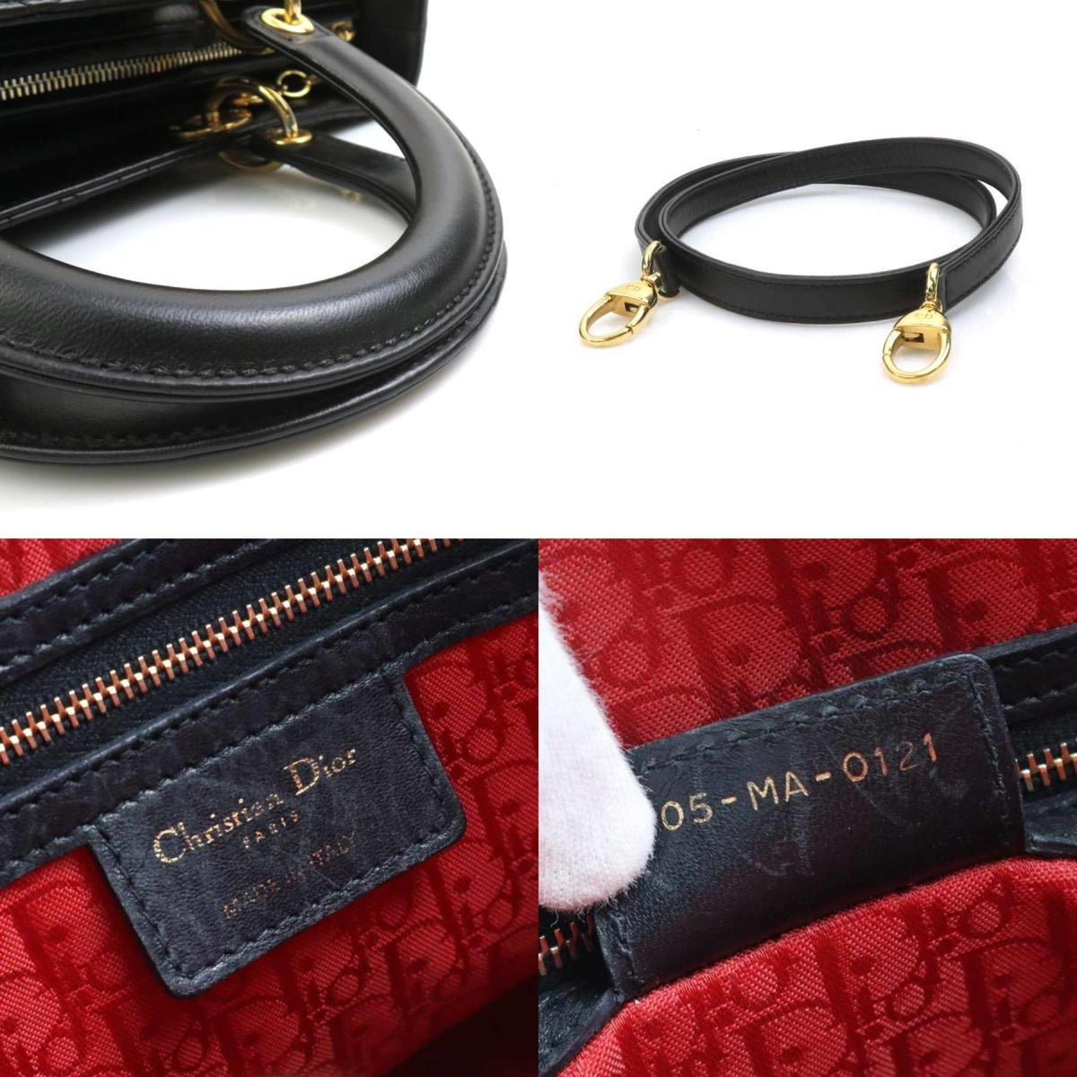 Christian Dior Black Leather Handbag Shoulder Bag (Pre-Owned)