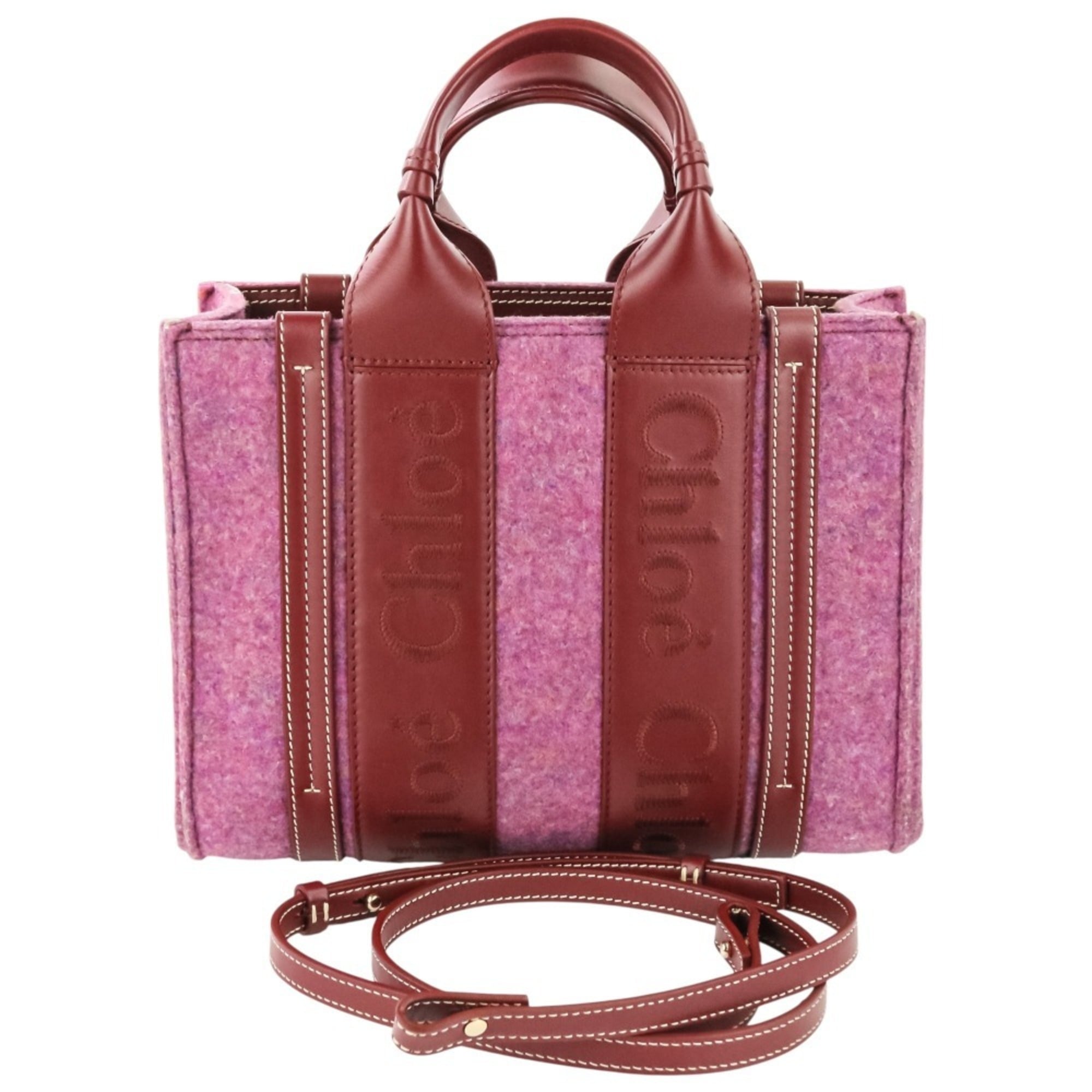 Chloé Red Color Felt Shoulder Bag (Pre-Owned)