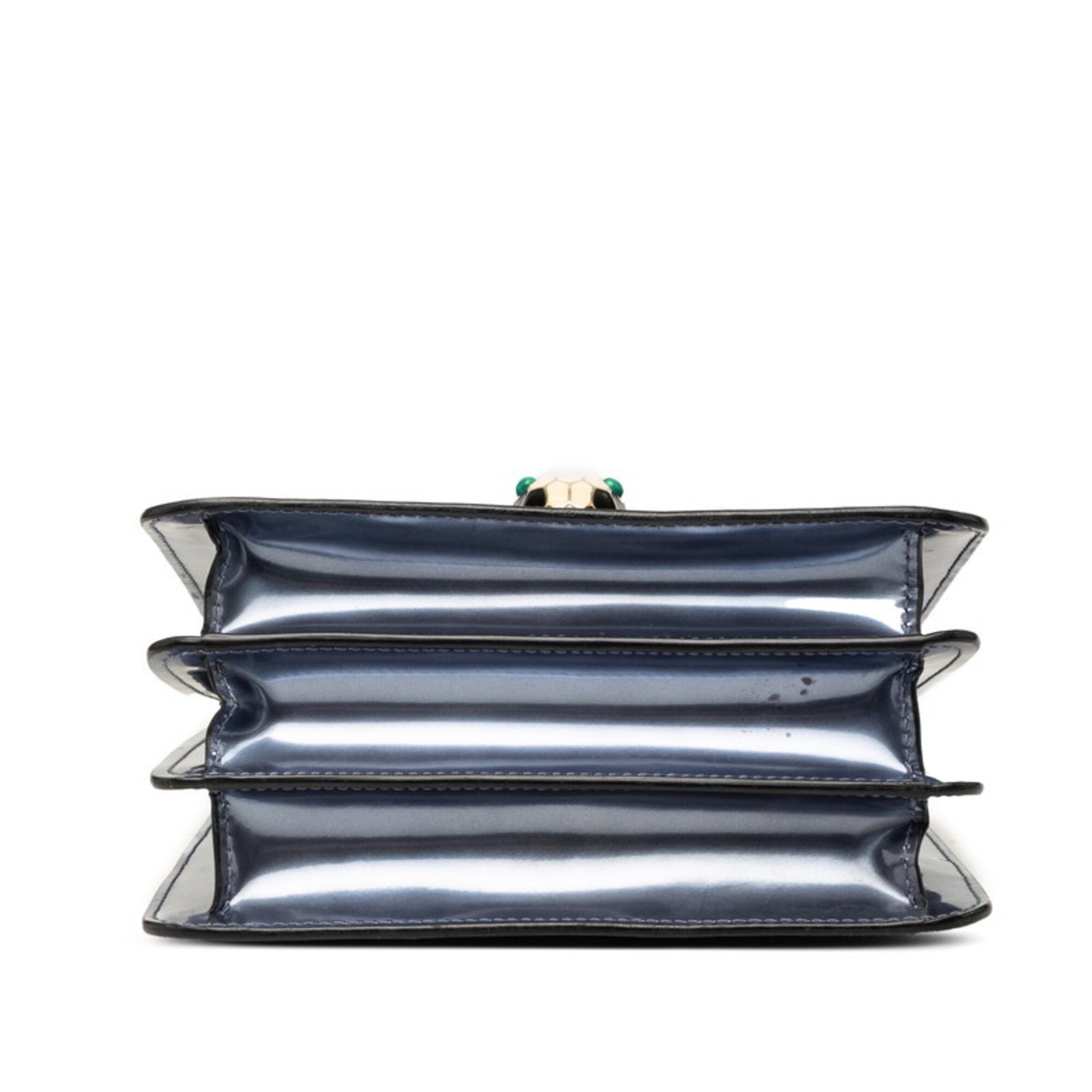 Bvlgari Silver Patent Leather Handbag Shoulder Bag (Pre-Owned)