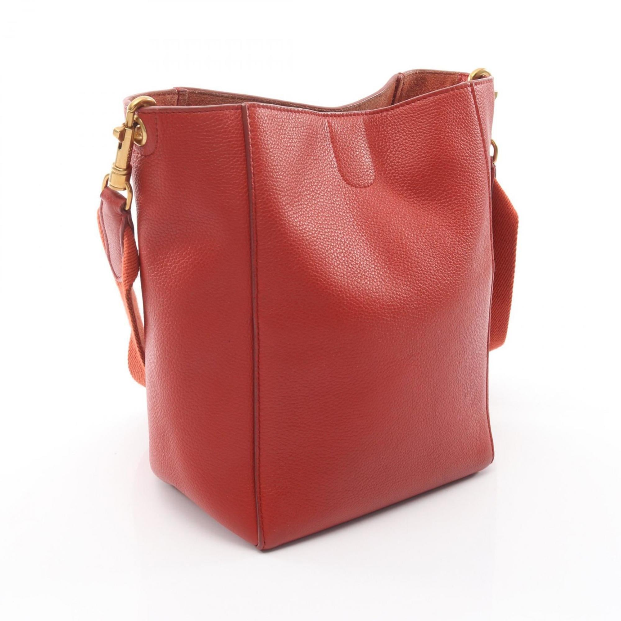 Celine Red Color Leather Handbag Shoulder Bag (Pre-Owned)