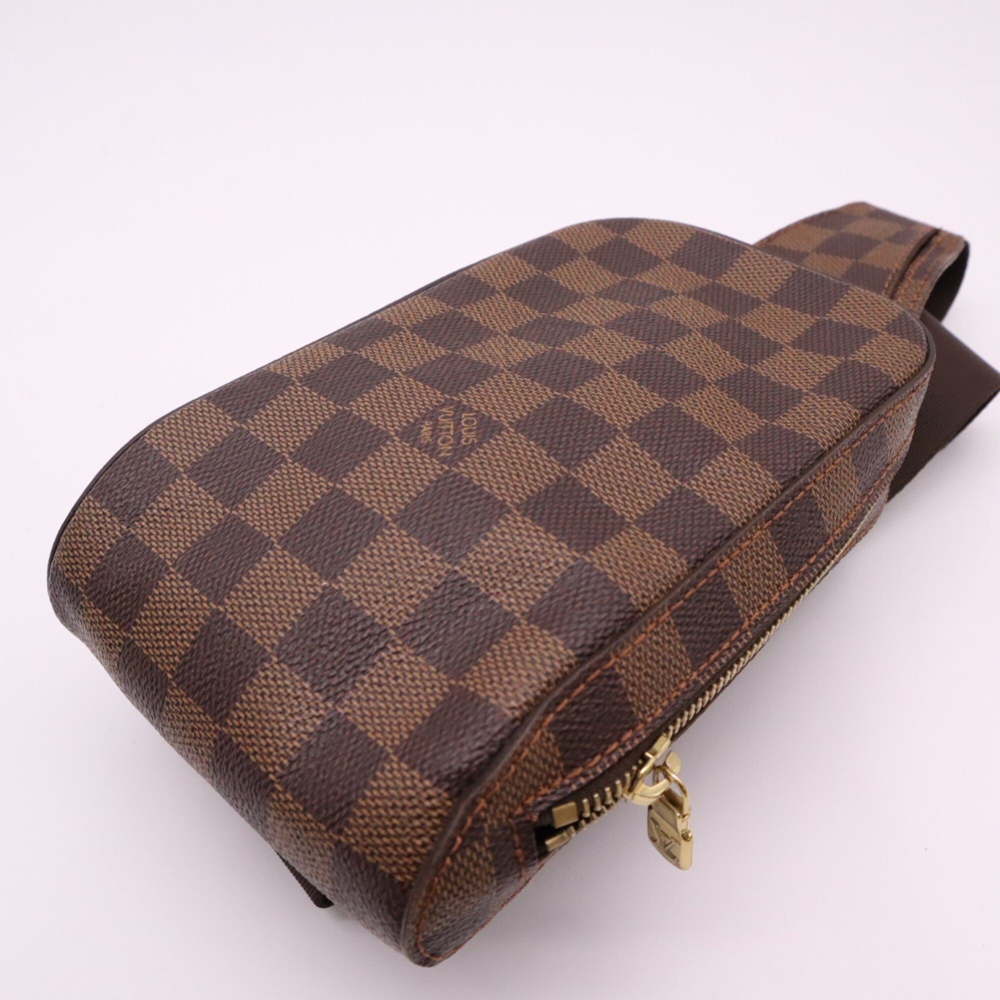 Louis Vuitton Damier Beige Brown Coated Canvas Leather Shoulder Bag (Pre-Owned)