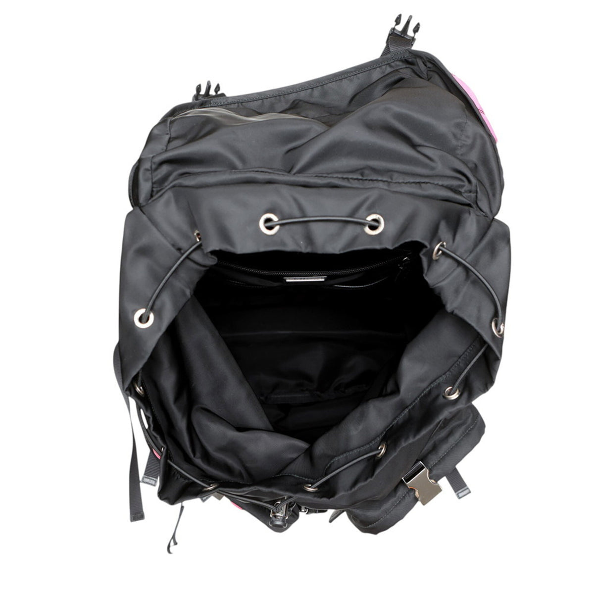 Prada Black Multi-Color Nylon Leather Backpack (Pre-Owned)