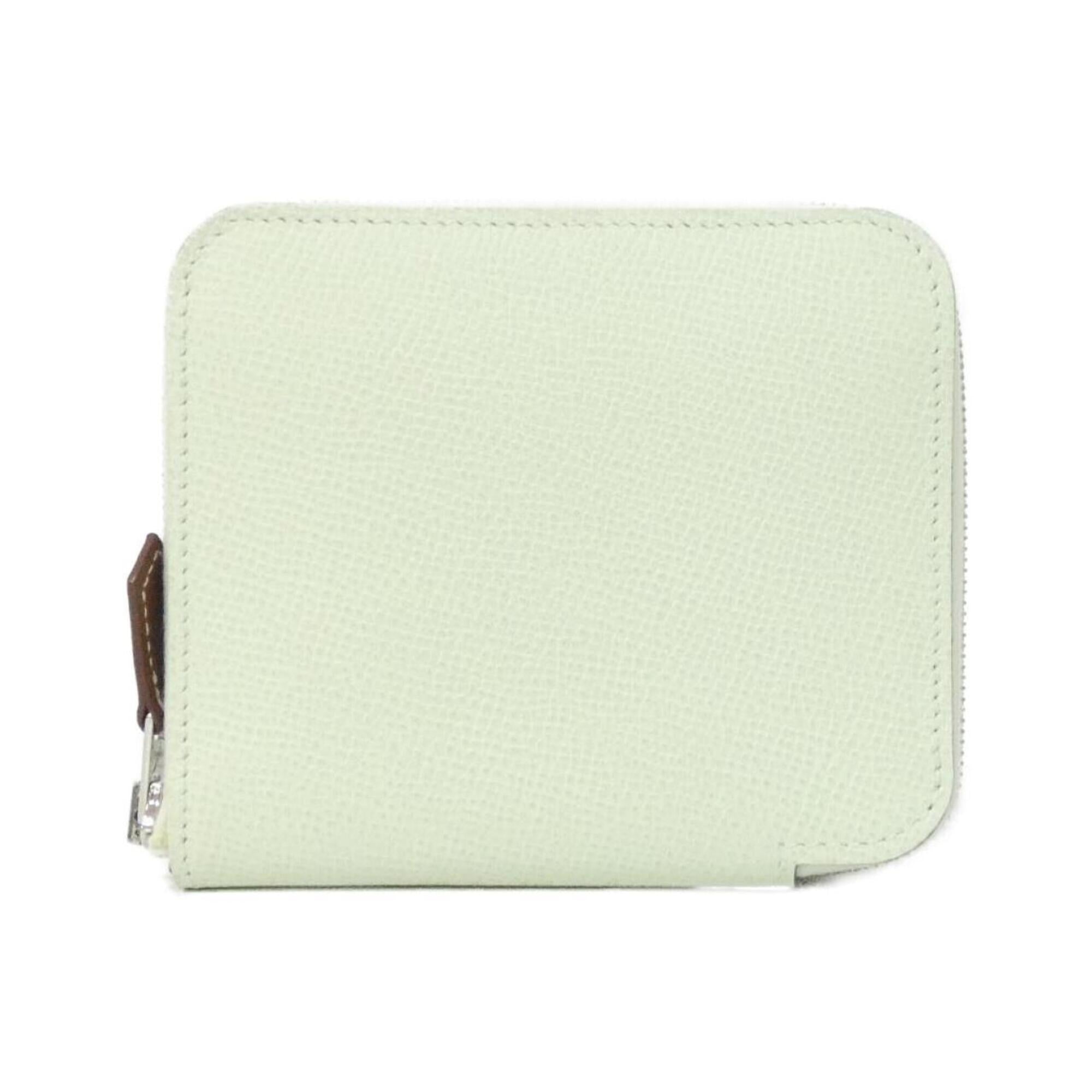 Hermes Blue Paradise Green Epsom Leather Silk Wallet (Bi-Fold) (Pre-Owned)