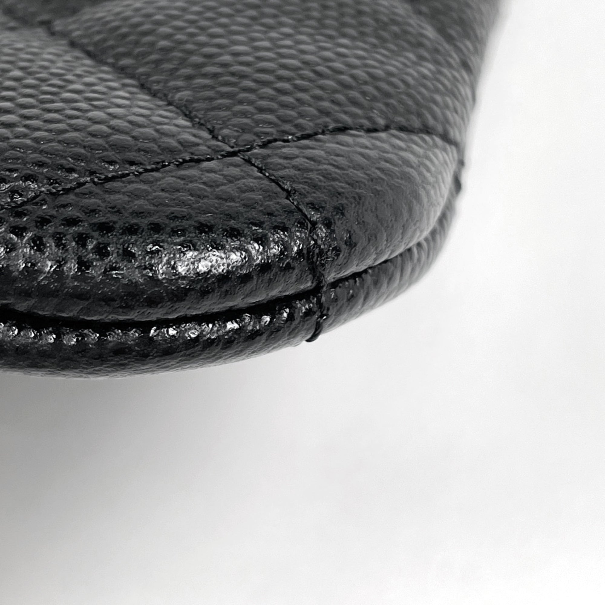 Chanel Black Grained Calfskin Pouch (Pre-Owned)
