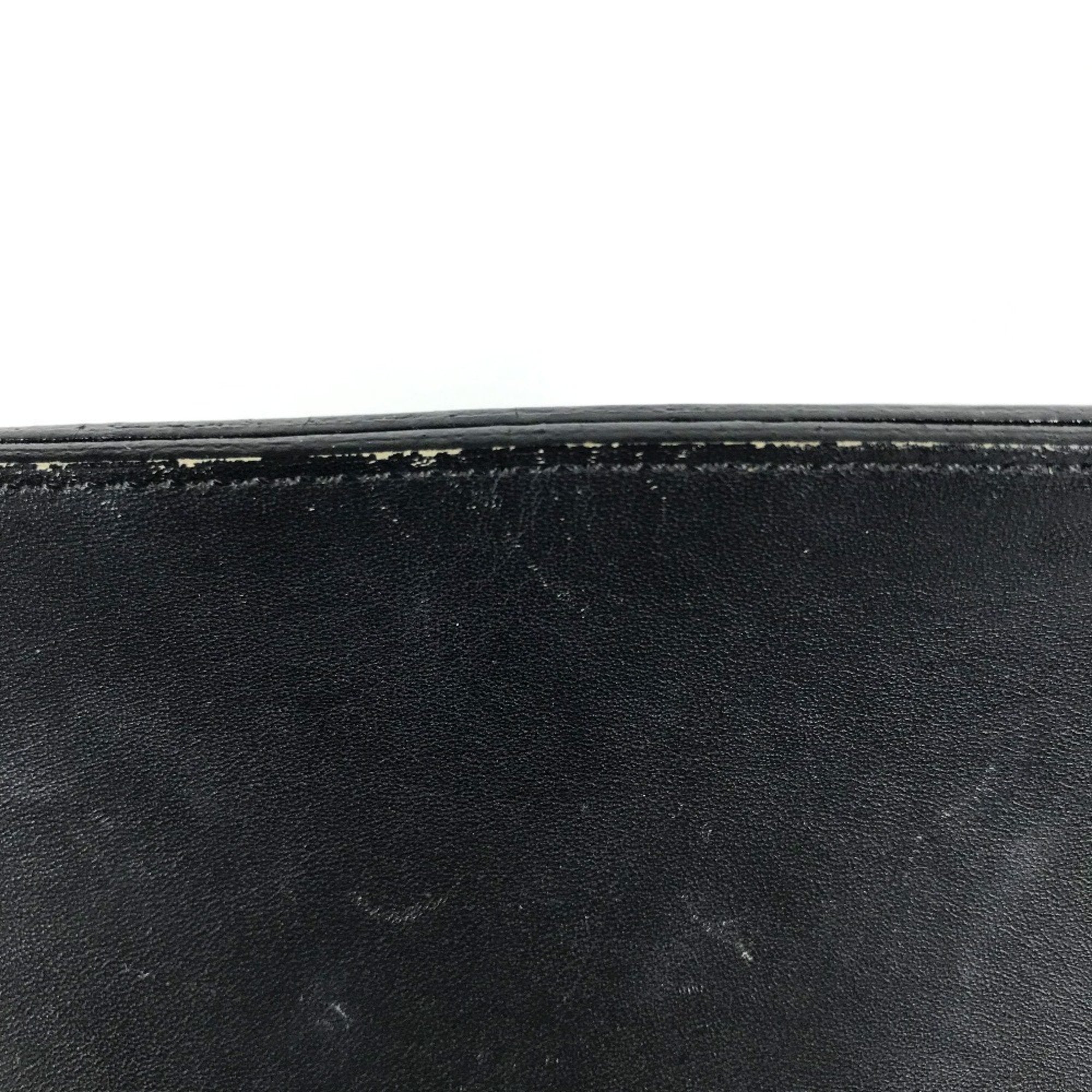 Versace Black Leather Handbag Shoulder Bag Tote Bag (Pre-Owned)