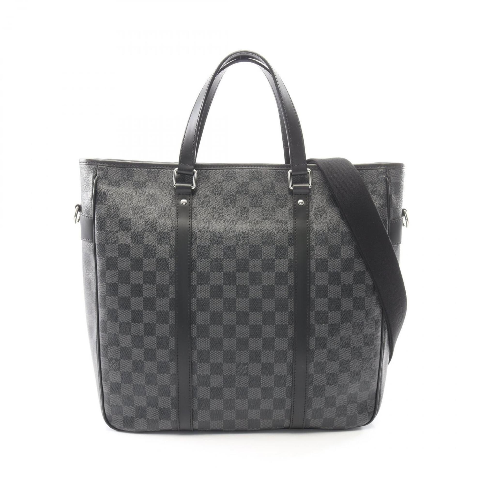 Louis Vuitton Black Pvc Leather Handbag Tote Bag (Pre-Owned)