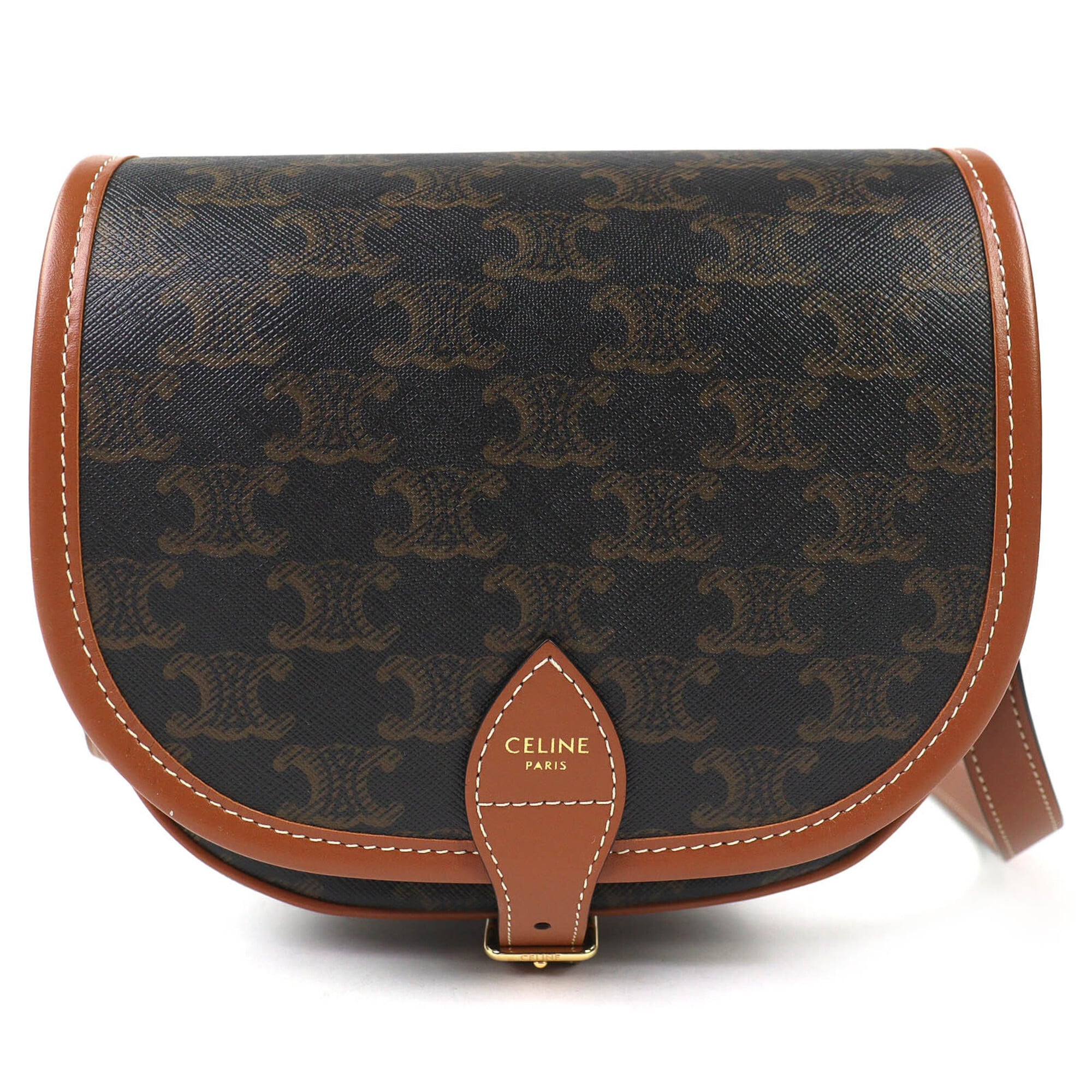 Celine Brown Canvas Shoulder Bag (Pre-Owned)