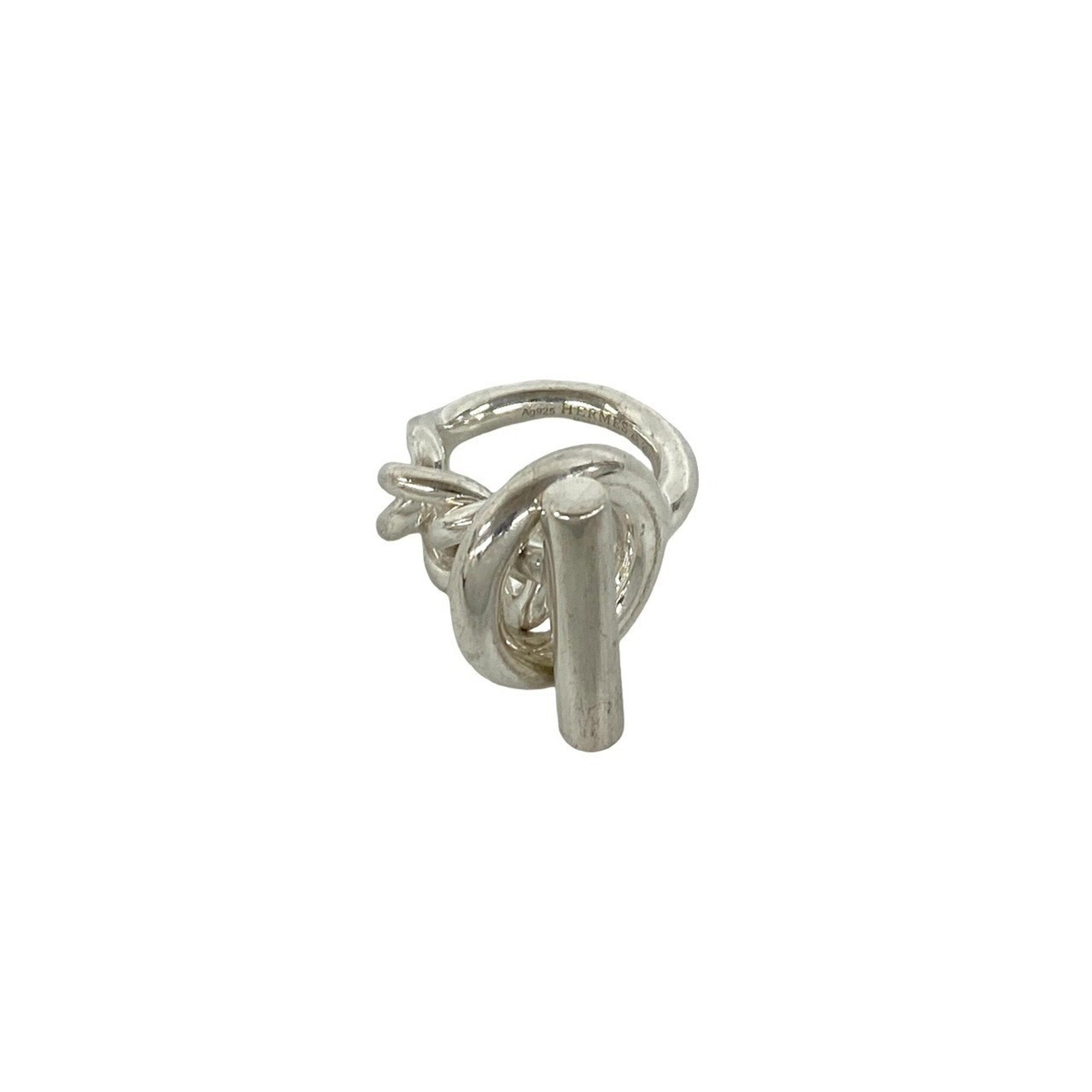 Hermes Silver Silver 925 Band Ring (Pre-Owned)