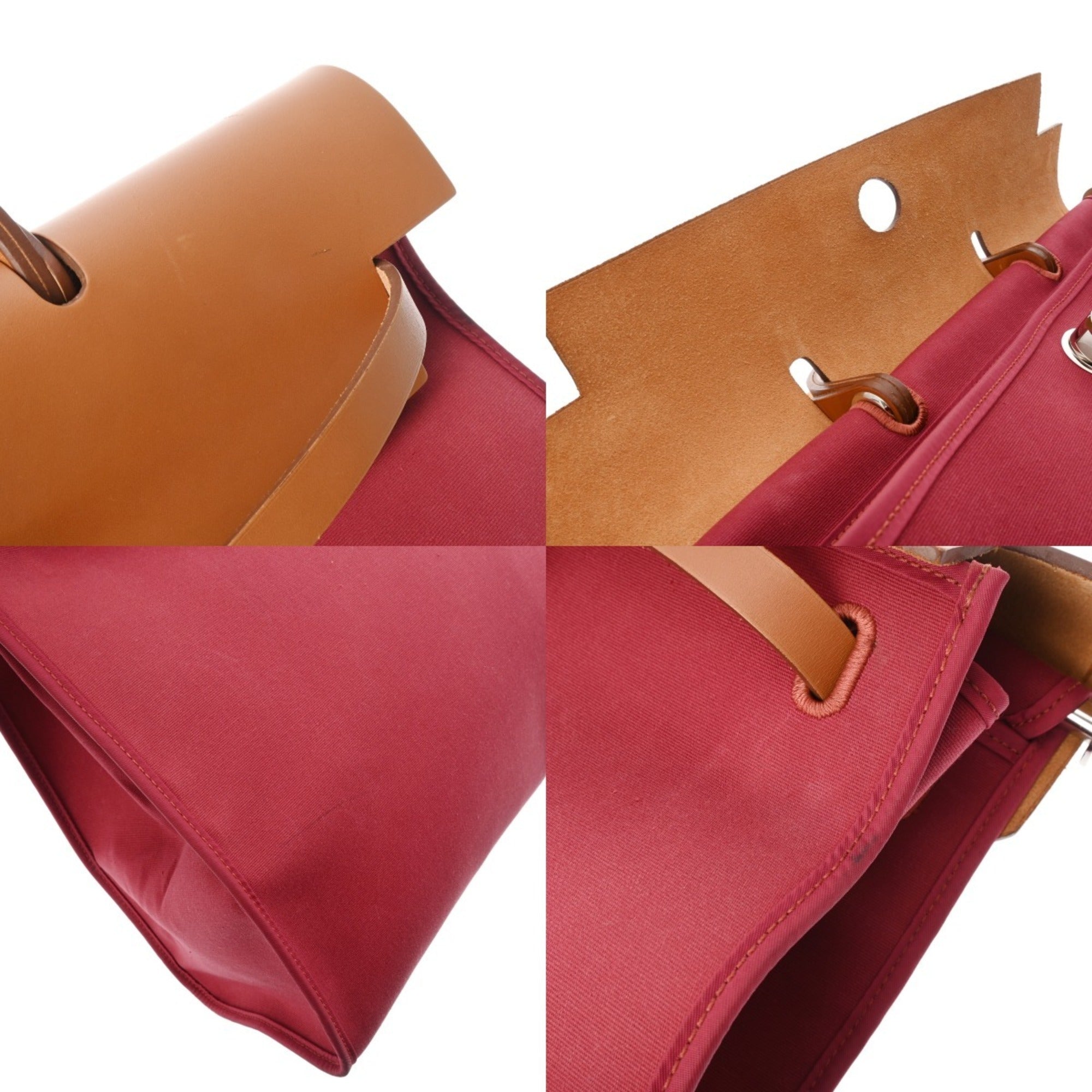 Hermes Bordeaux Toile Officier Handbag Pouch (Pre-Owned)