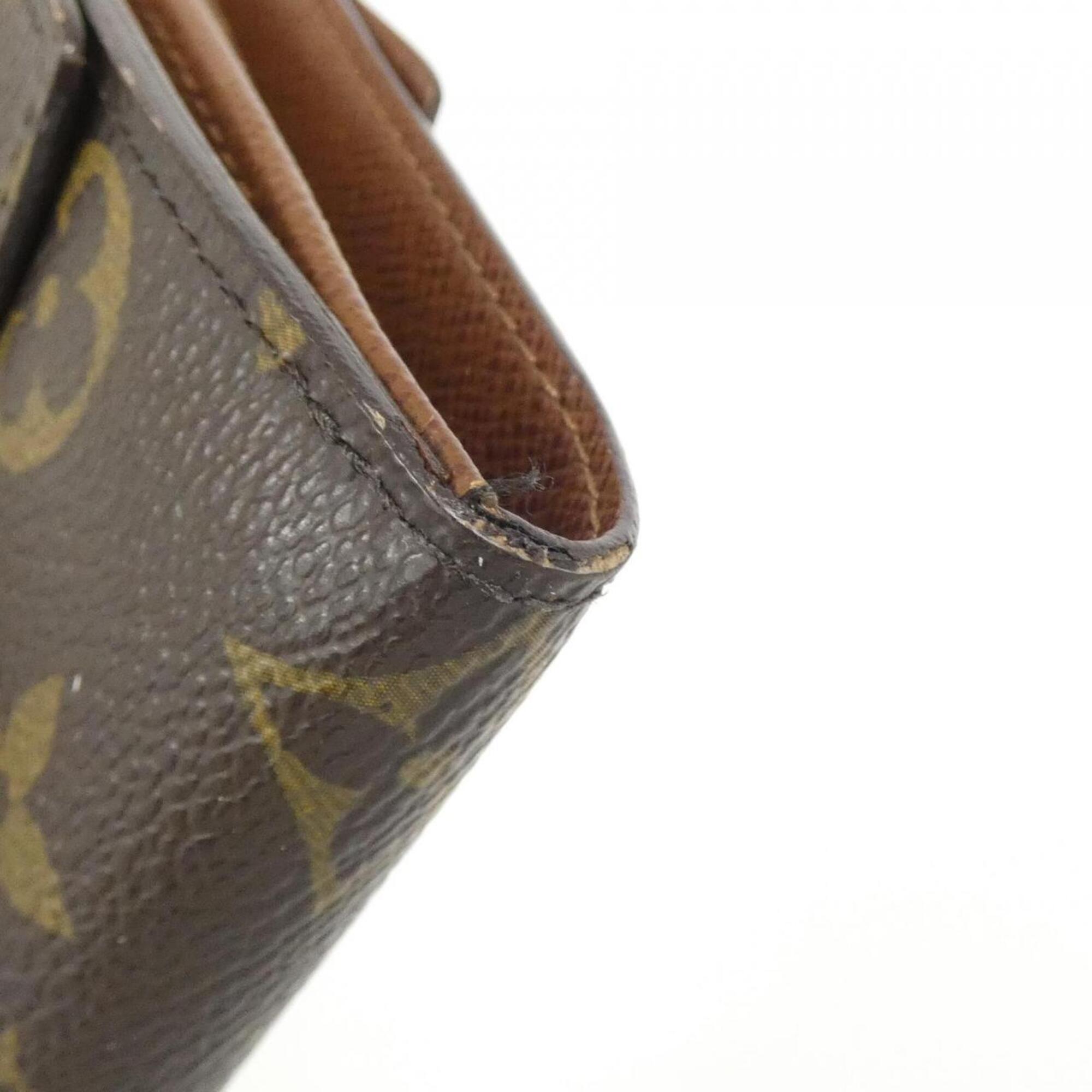 Louis Vuitton Marron Coated Canvas Wallet (Tri-Fold) (Pre-Owned)