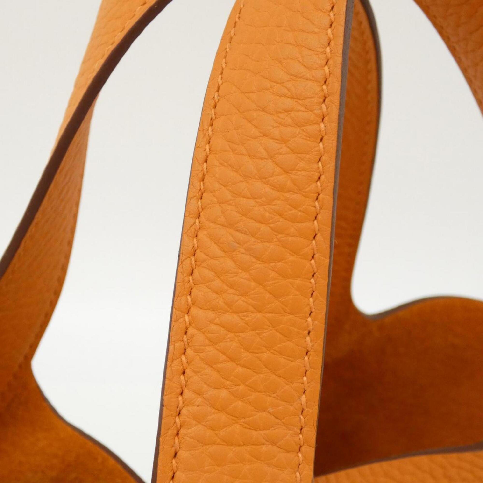 Hermes Orange Taurillon Clemence Leather Handbag (Pre-Owned)