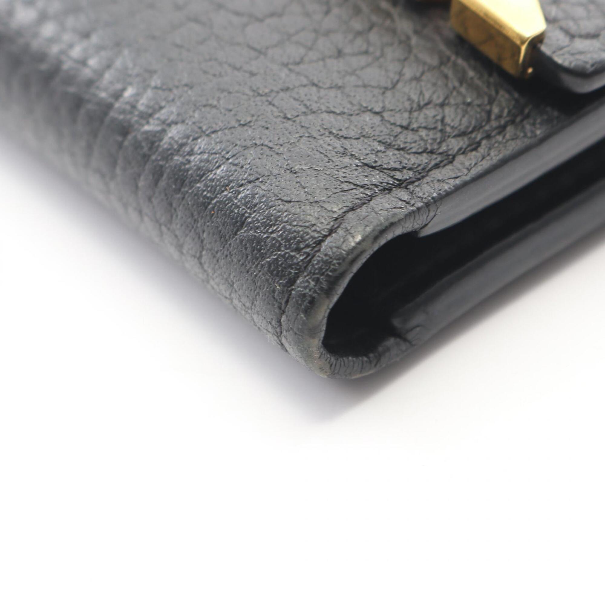 Louis Vuitton Black Leather Wallet (Tri-Fold) (Pre-Owned)